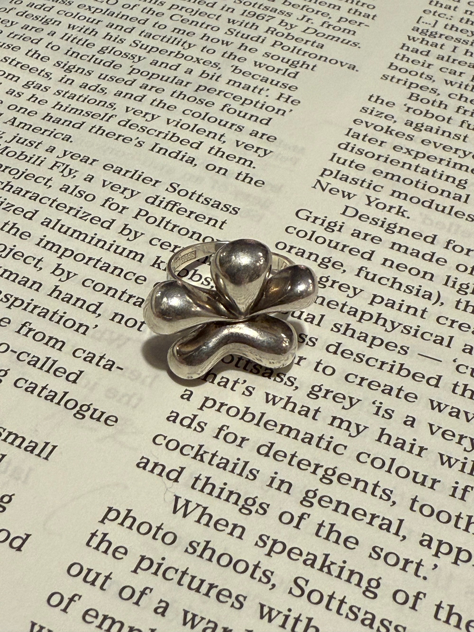 Abstract Floral Ring by Bengt Hallberg for Swedesign, Sweden c.1974