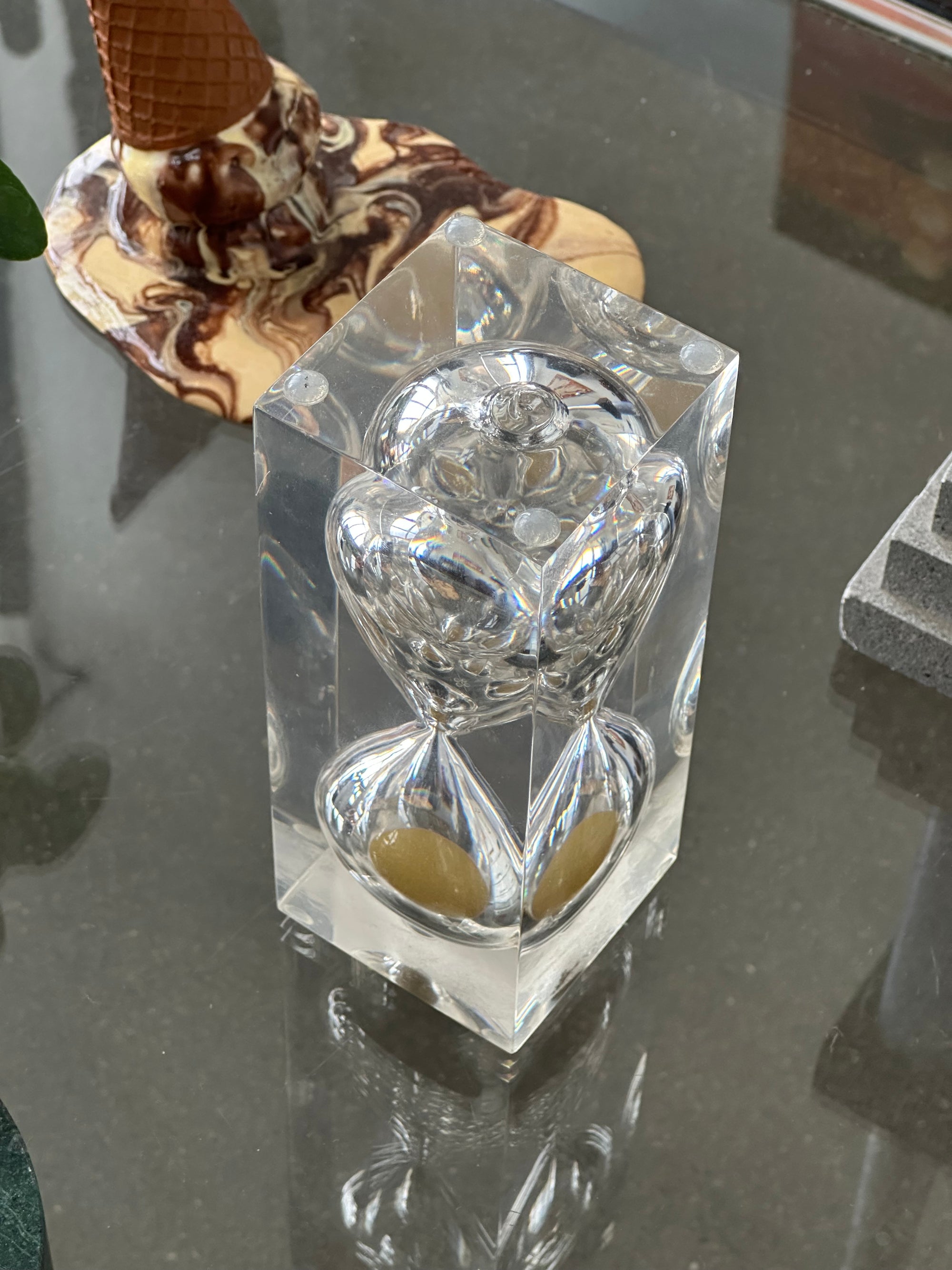 Lucite Hourglass by Charles Hollis Jones c. 1970