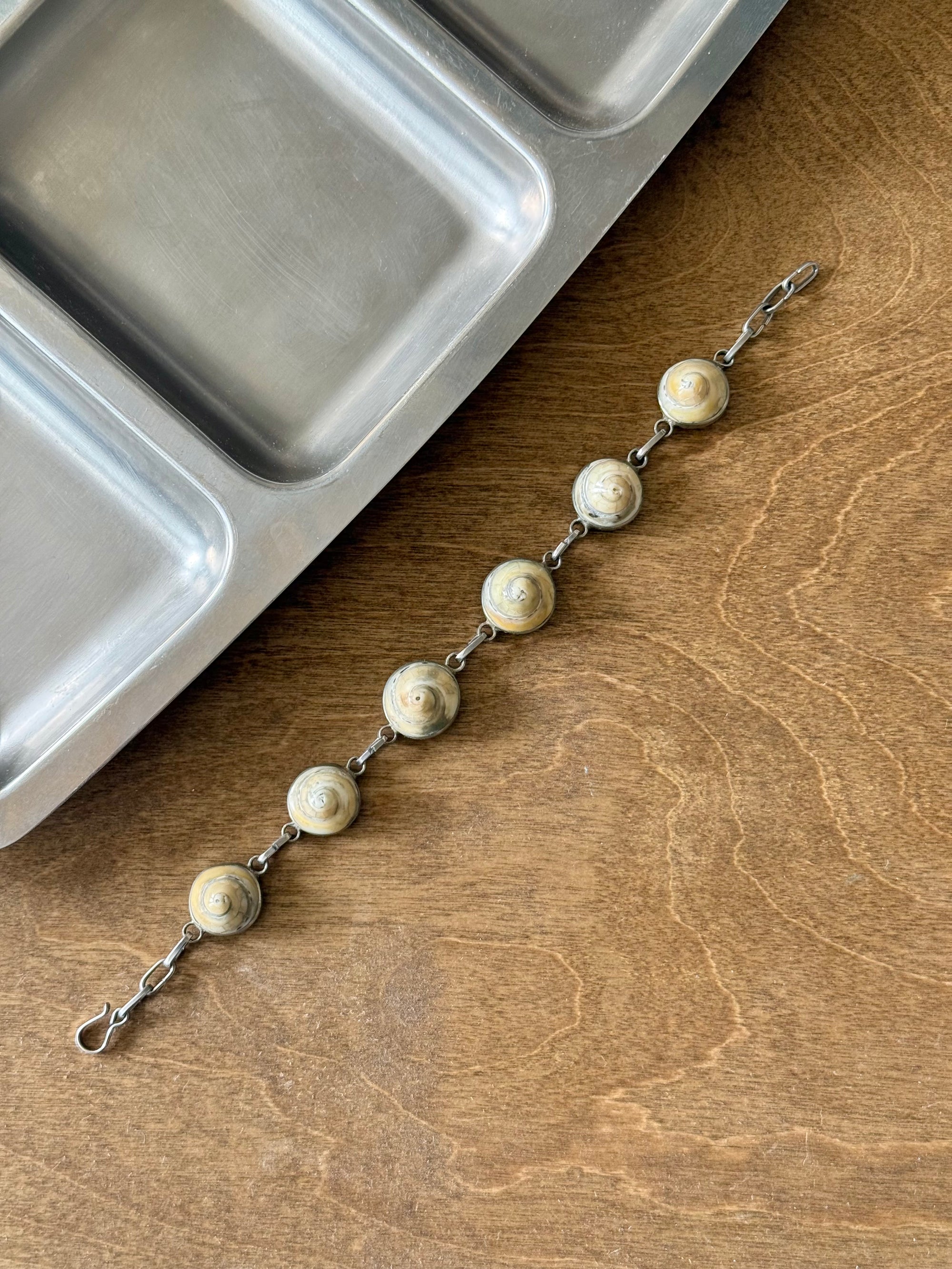 Shiva’s Eye Operculum Shell Bracelet c.1970
