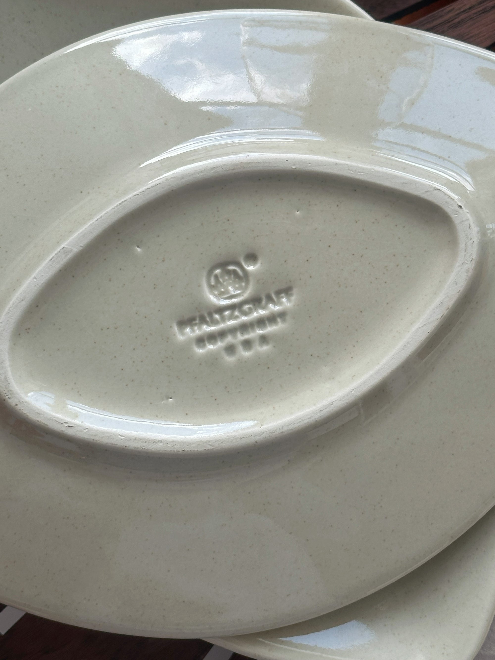 Irregular Eye Shaped Plates by Pfaltzgraff made in USA