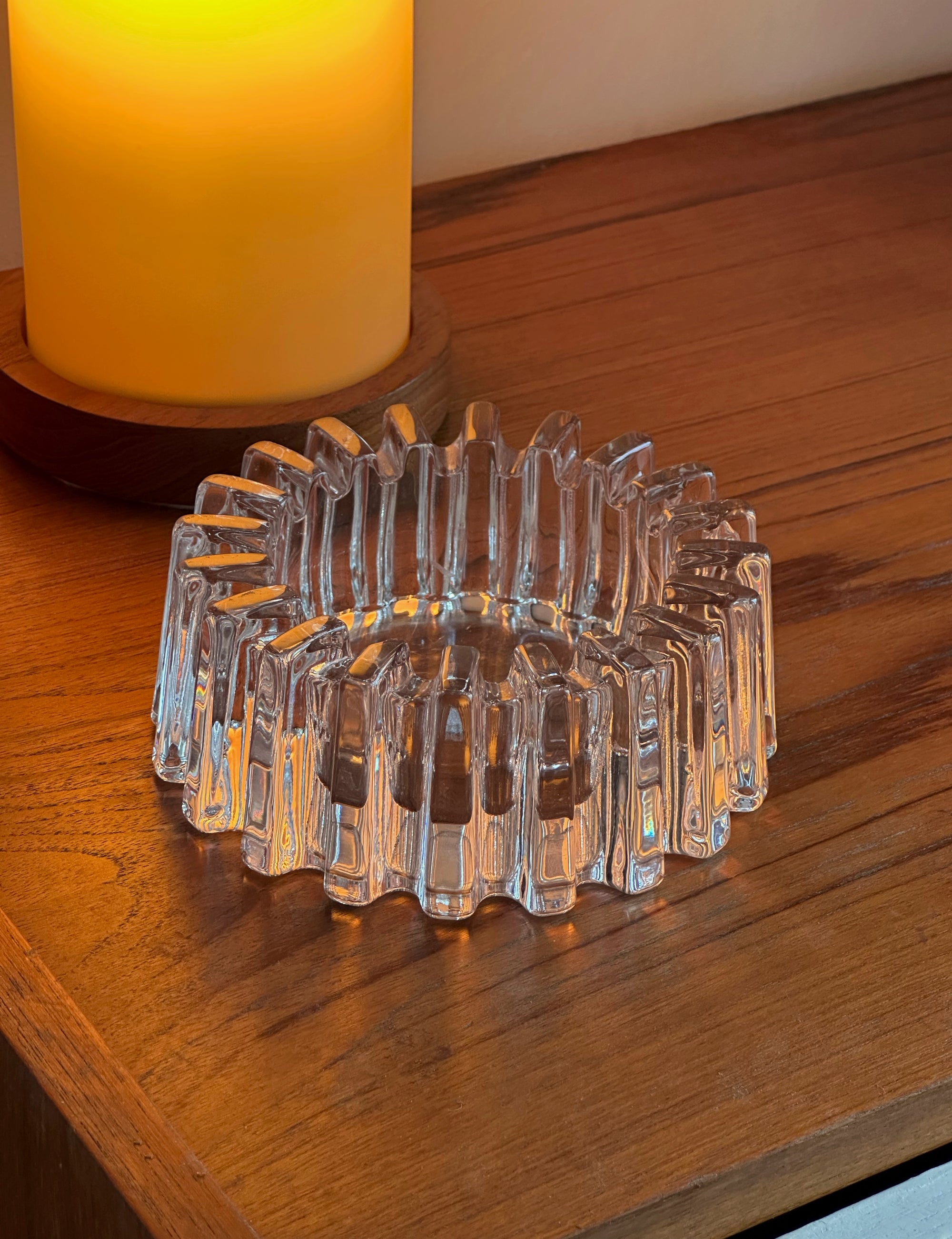 Brutalist Glass Ashtray c. 1970