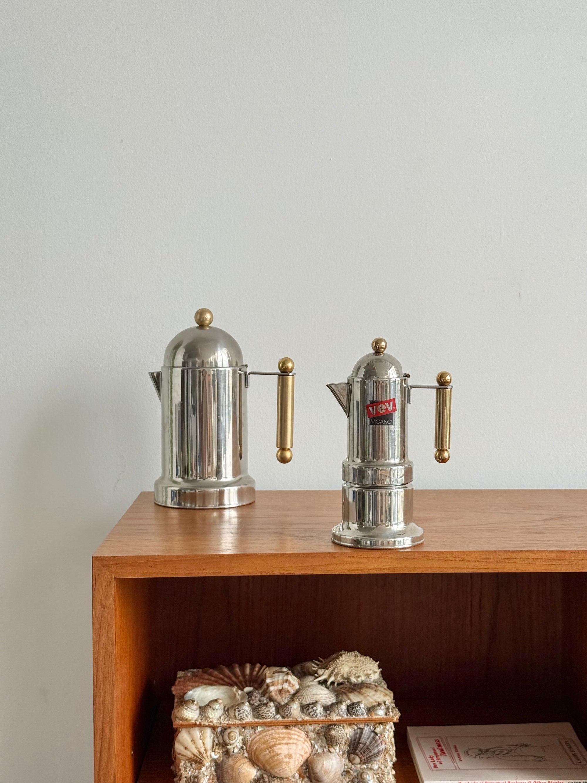 Teapot and Espresso Moka Pot by Vev Vigano c.1980