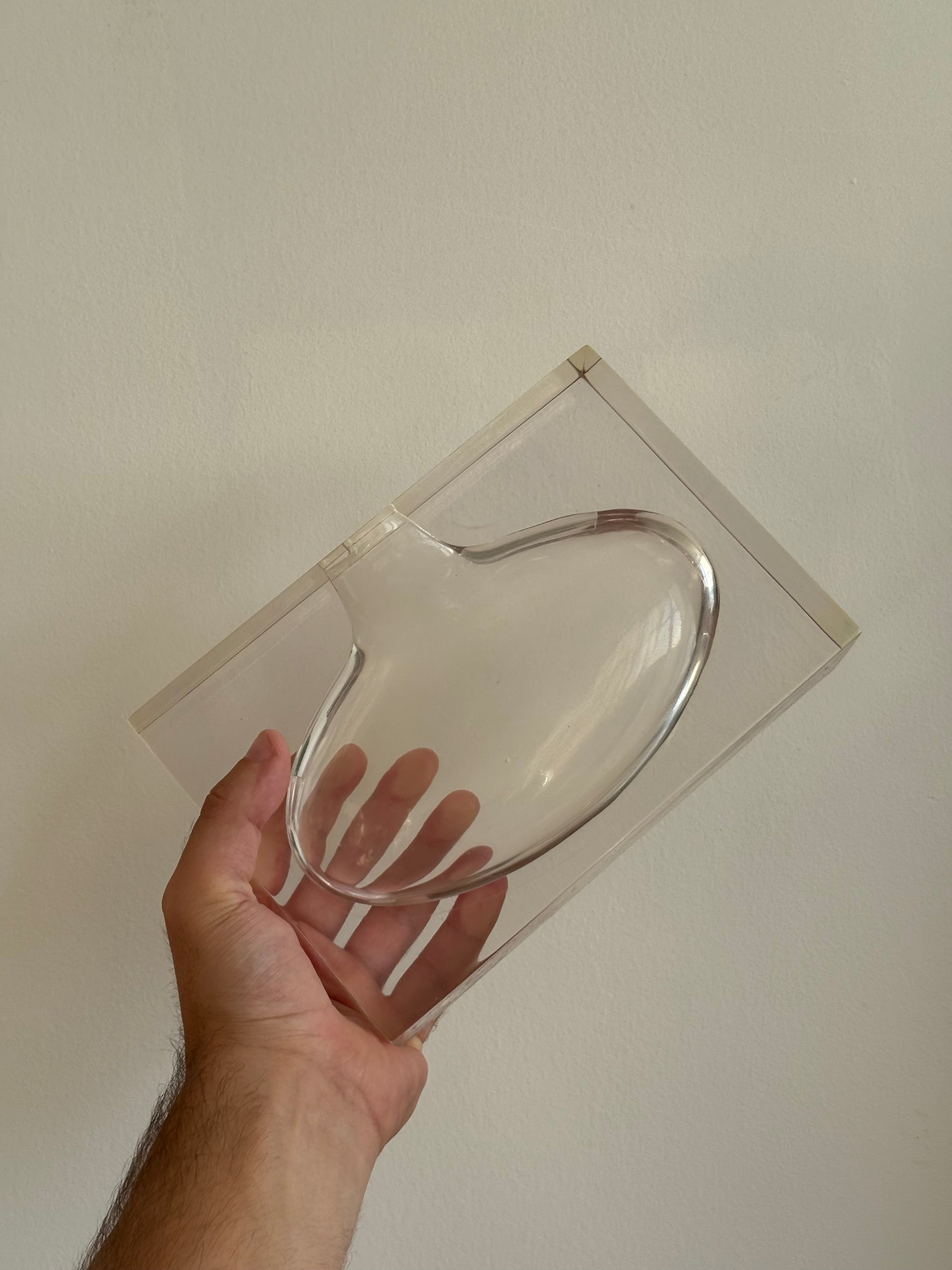 Lucite Block Vase c.1980