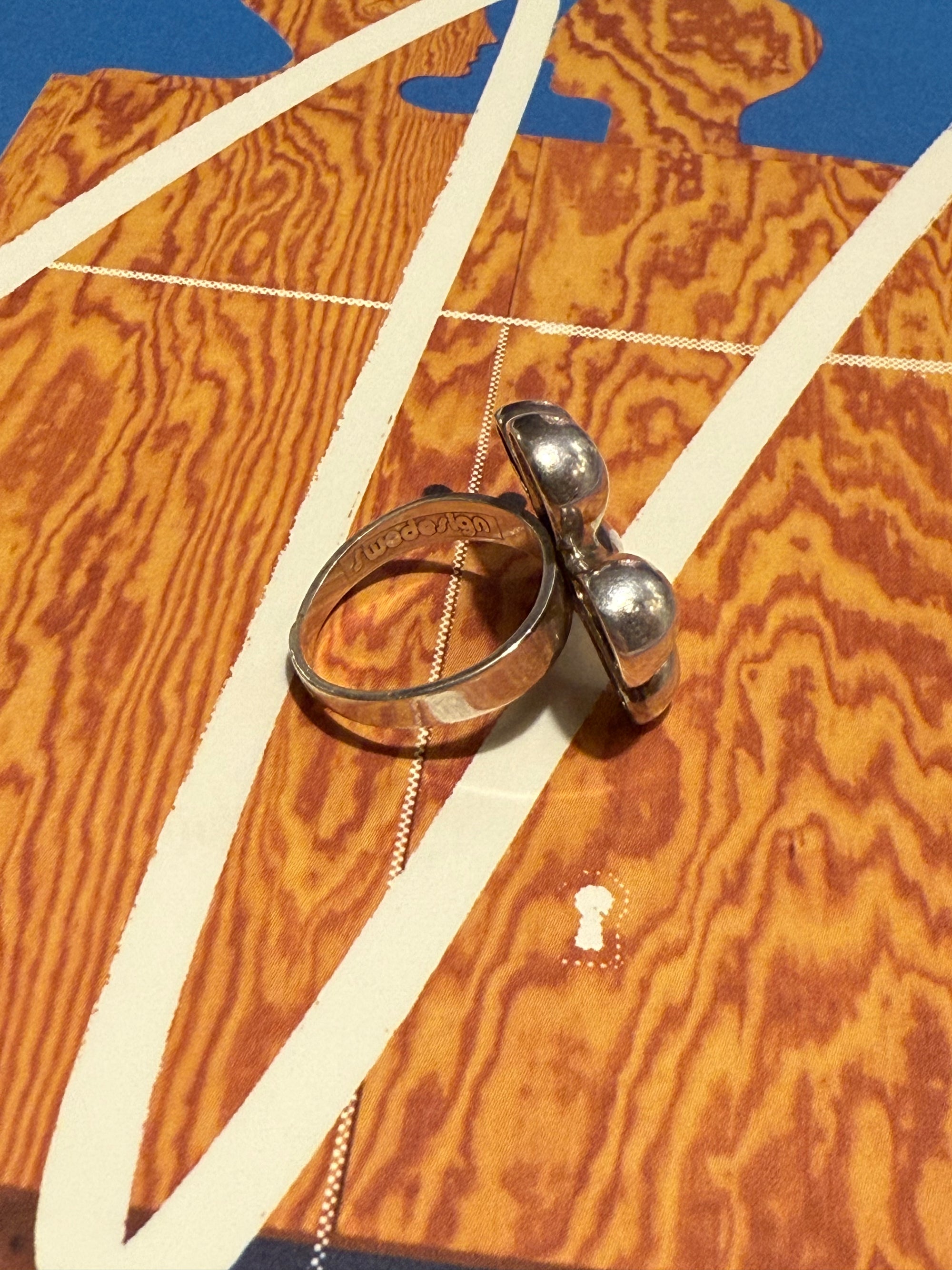 Abstract Floral Ring by Bengt Hallberg for Swedesign, Sweden c.1974