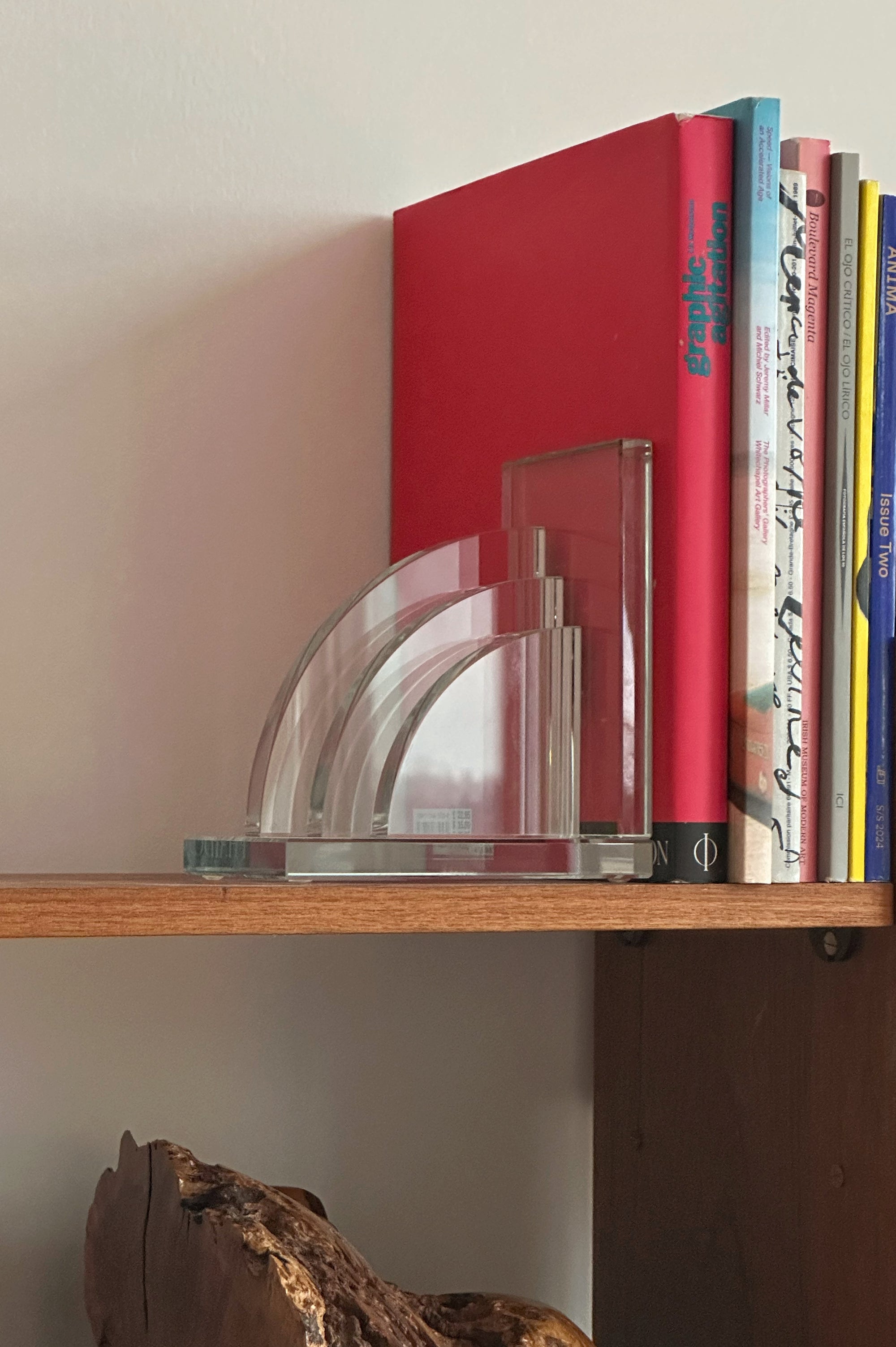 Tempered Glass Bookend c. 1980