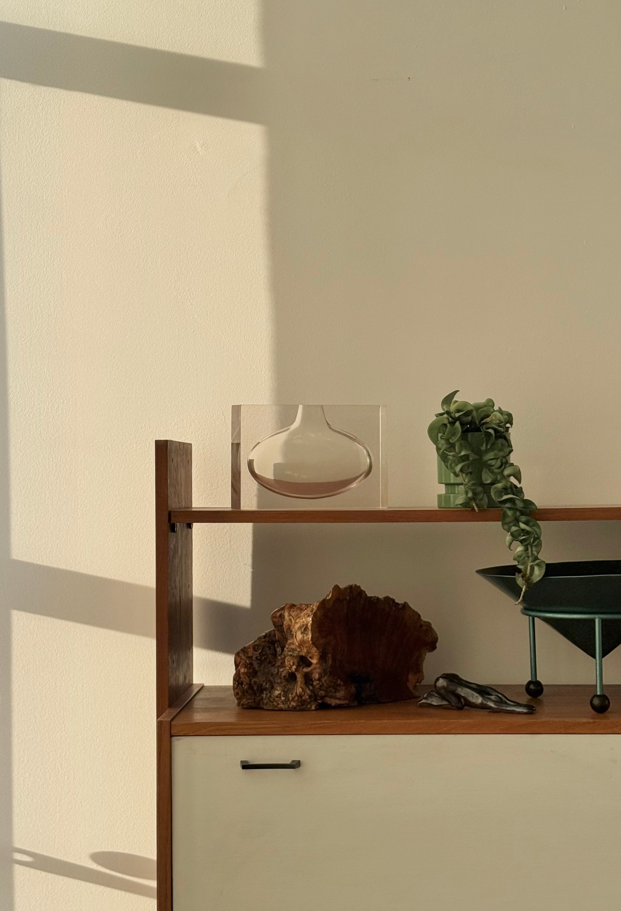 Lucite Block Vase c.1980