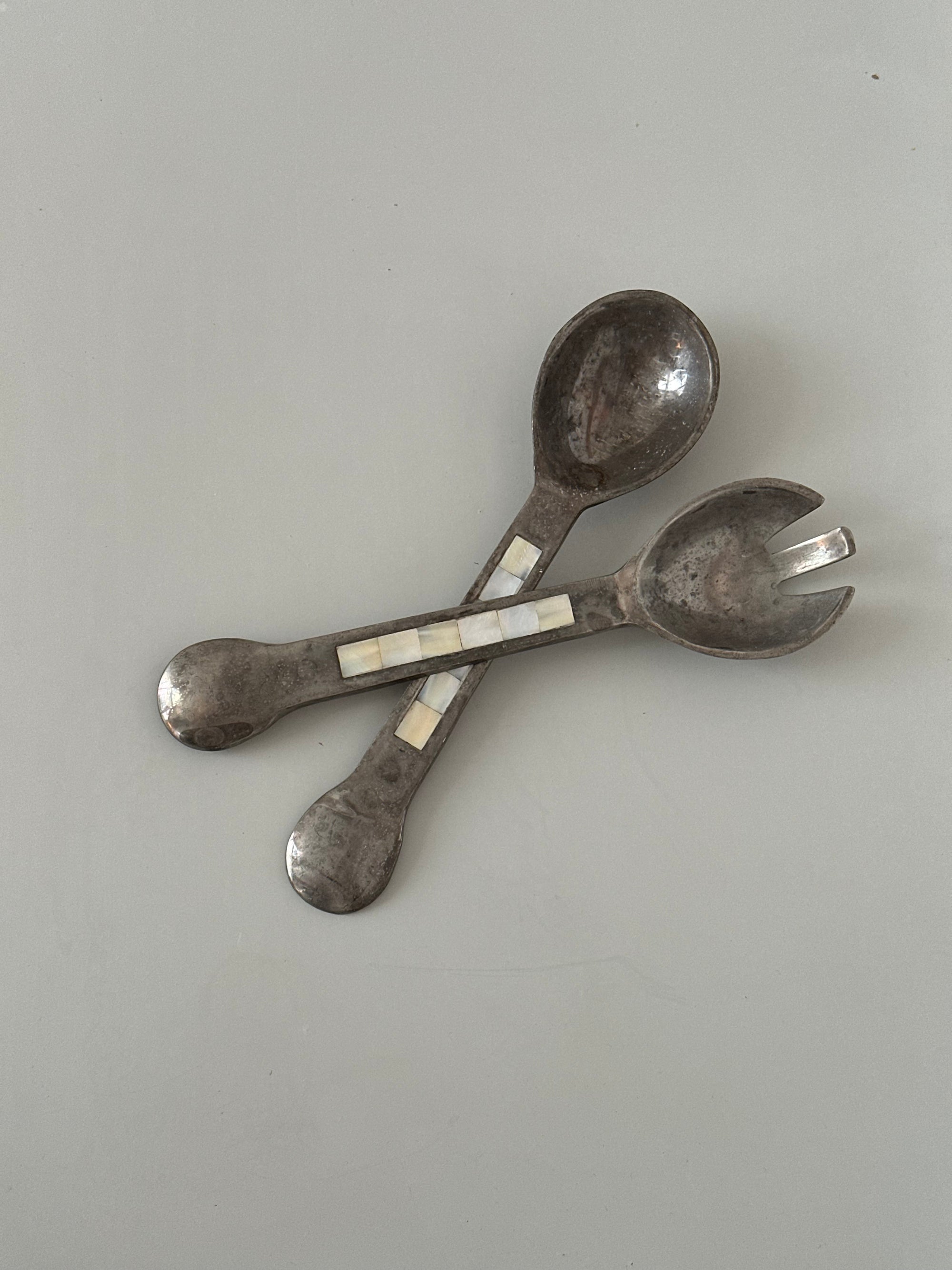 Pewter and Mother of Pearl Servers by Towle