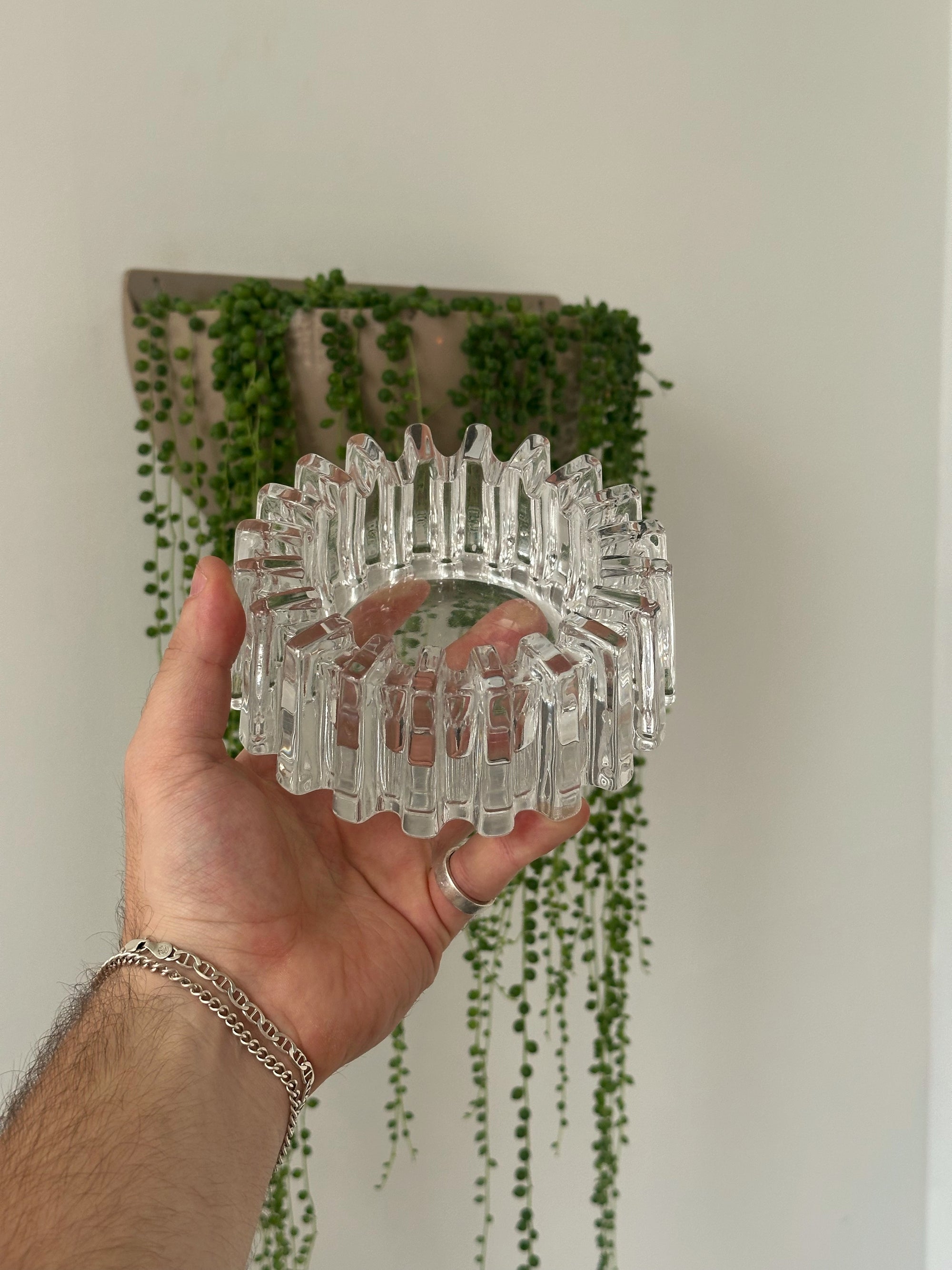 Brutalist Glass Ashtray c. 1970