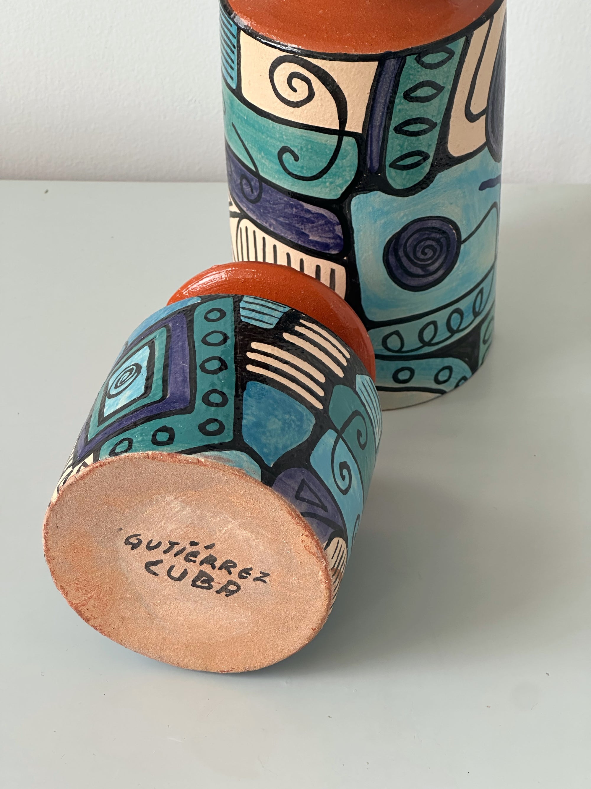 Pair of Ceramic Vases signed Gutierrez Cuba