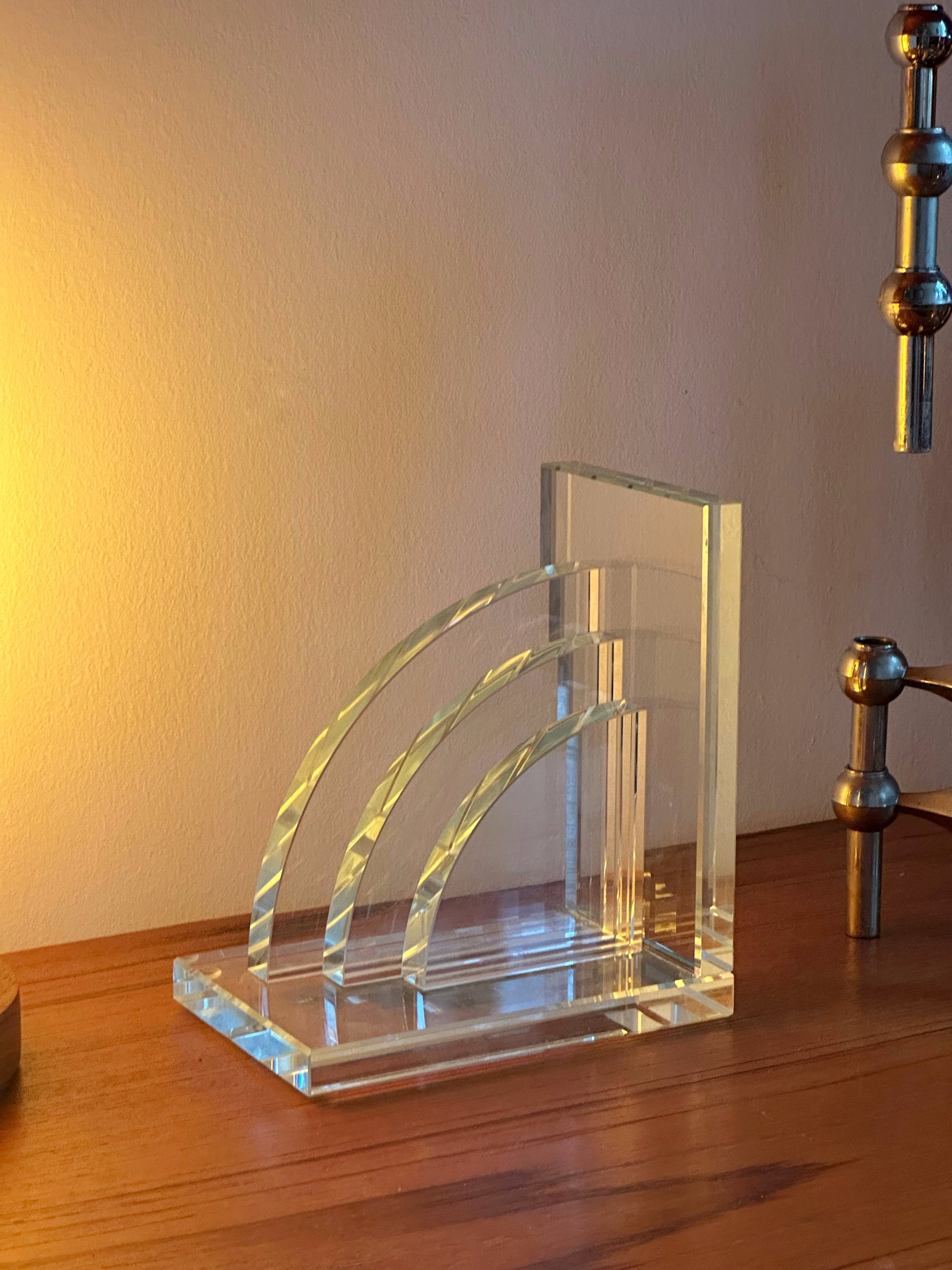 Tempered Glass Bookend c. 1980