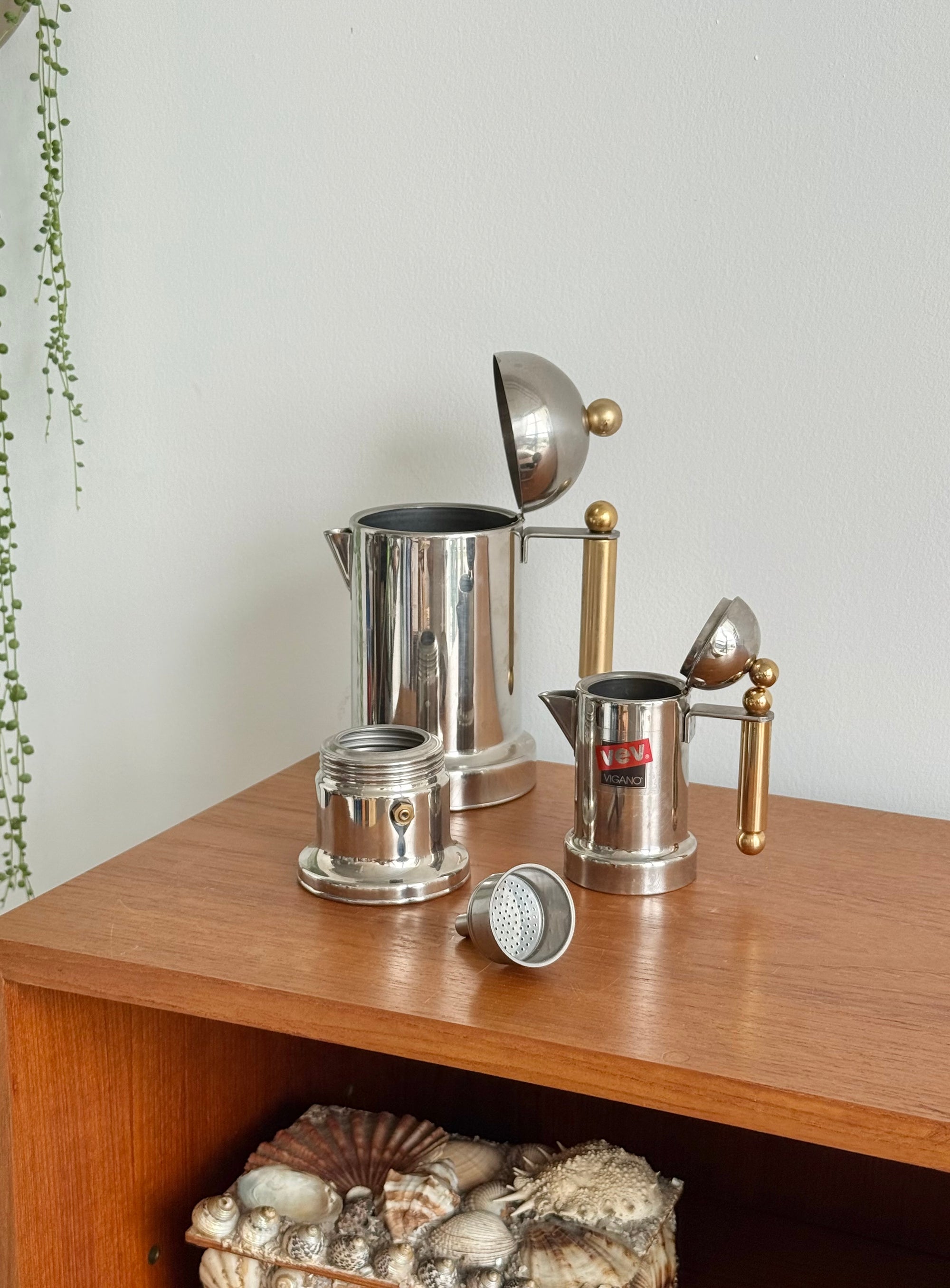Teapot and Espresso Moka Pot by Vev Vigano c.1980