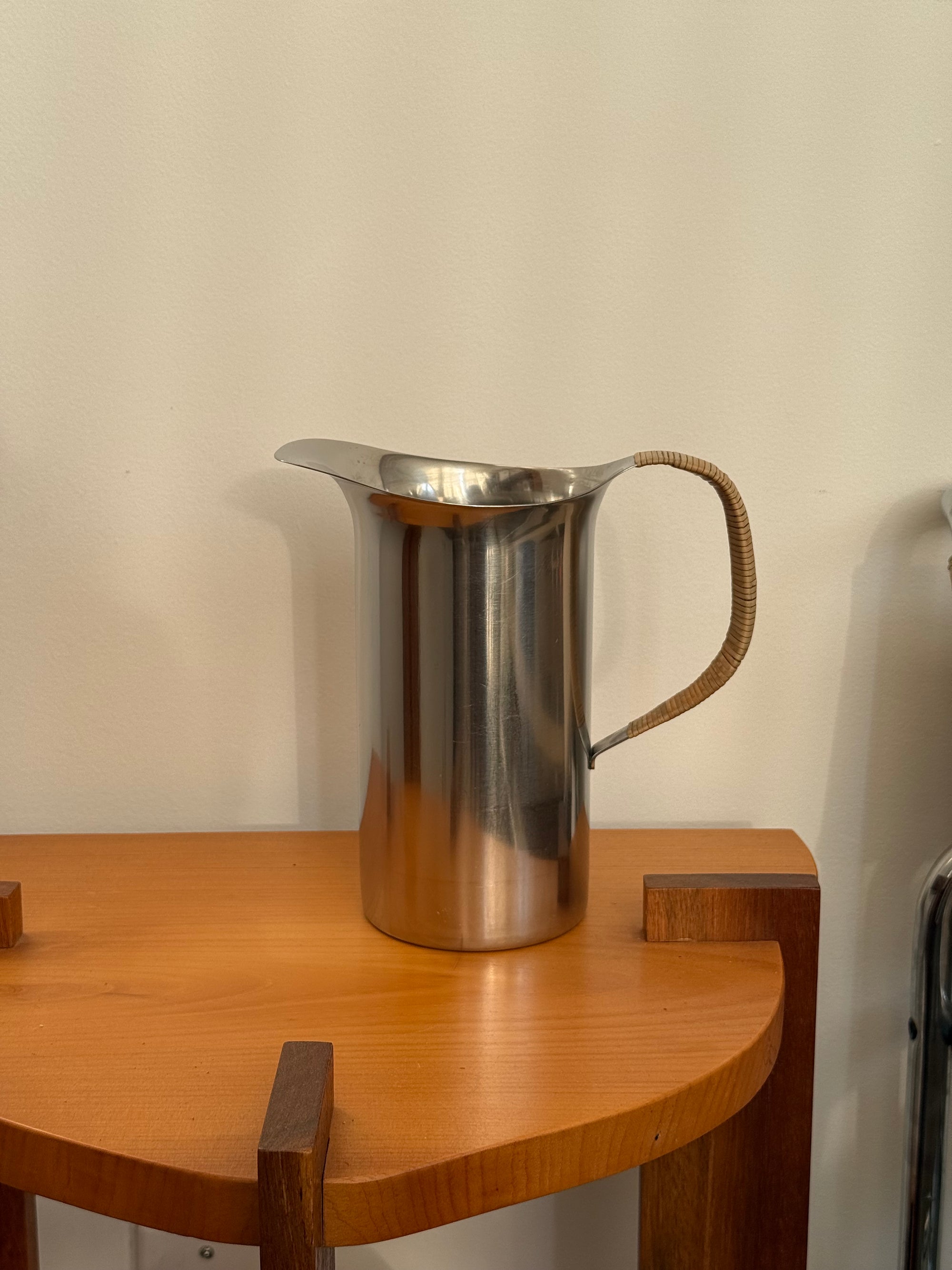 Stainless Steel and Rattan Pitcher by DANA DFA Denmark