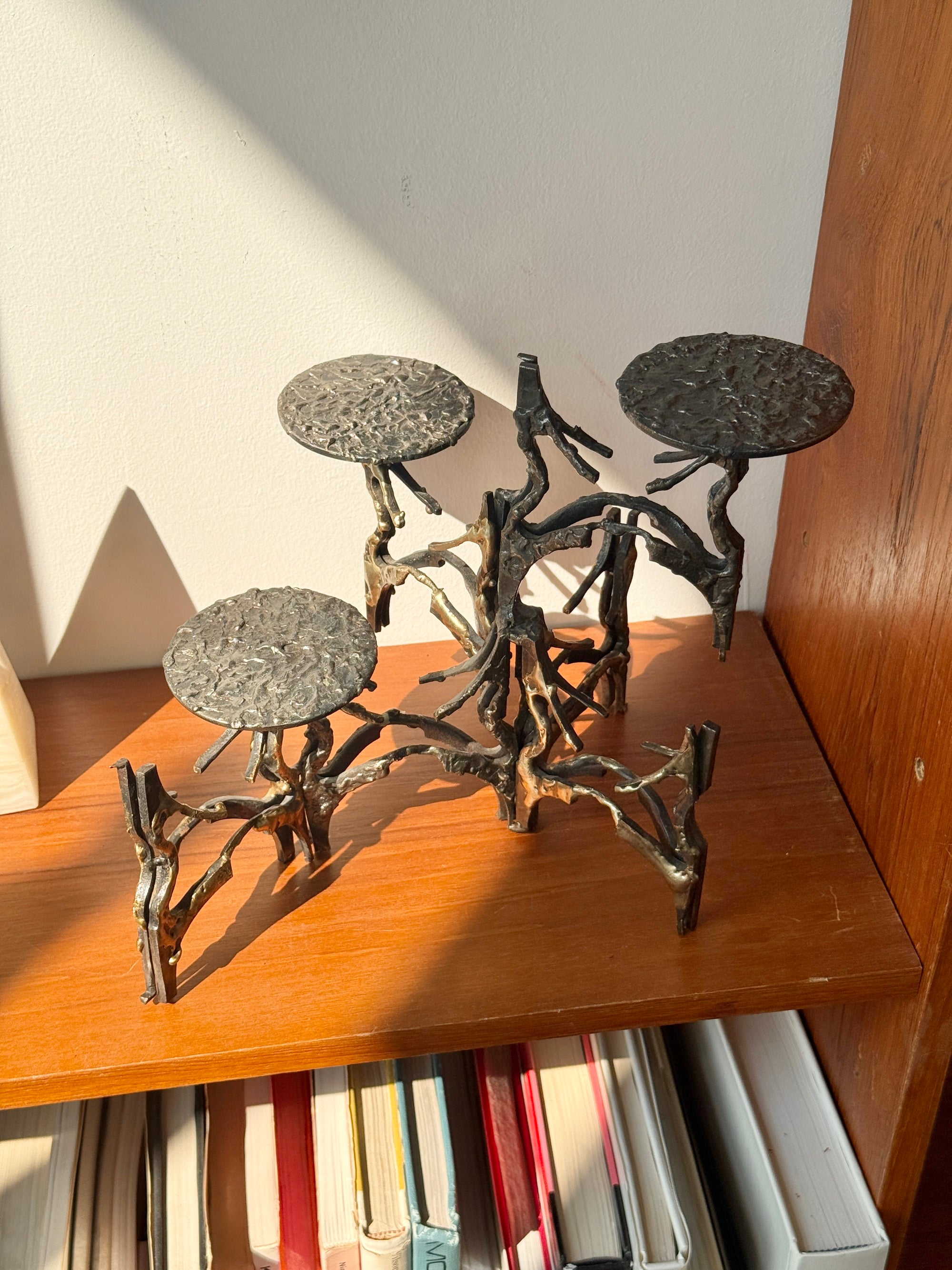 Brutalist Torch Welded Candelabra