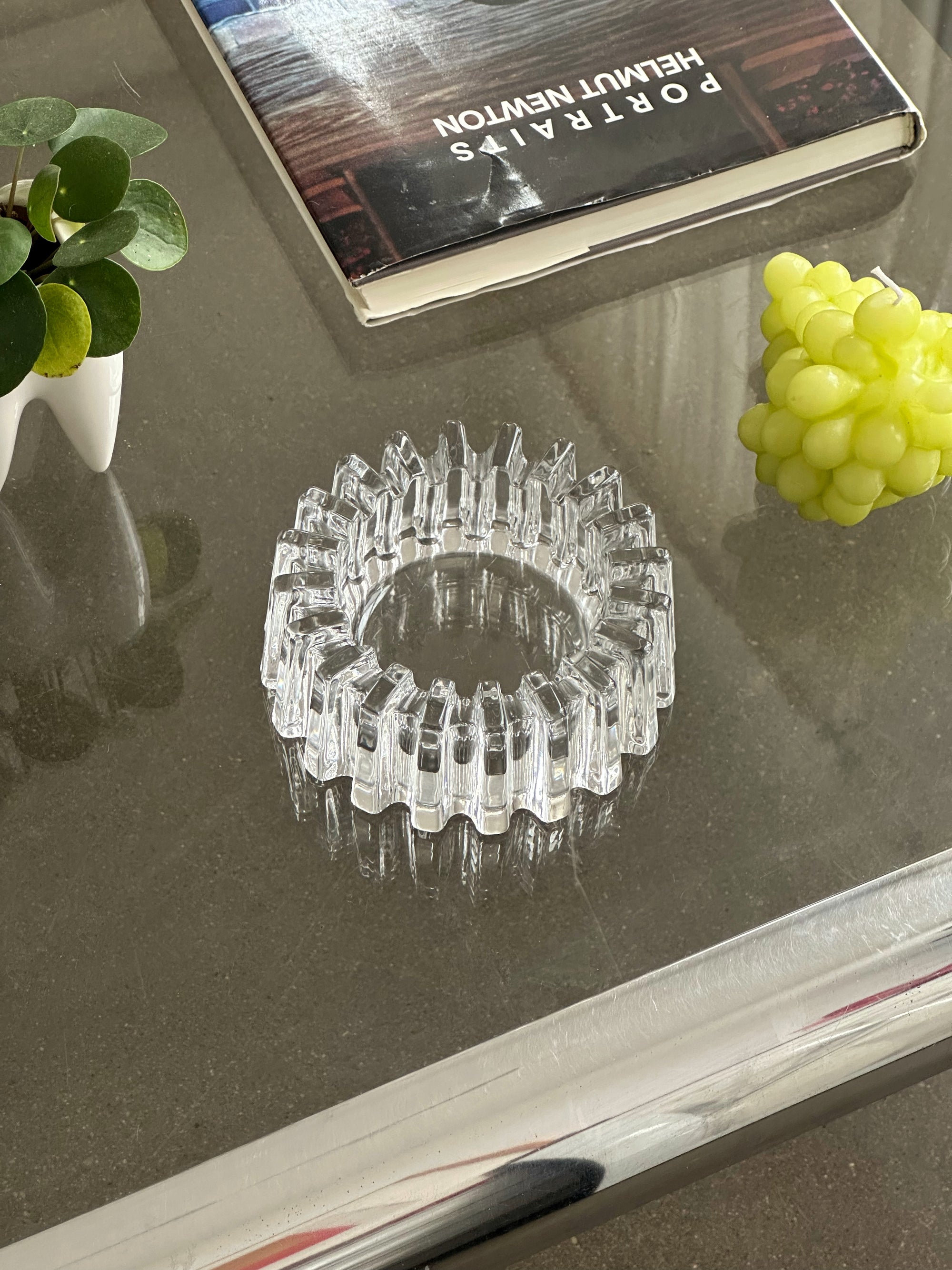 Brutalist Glass Ashtray c. 1970