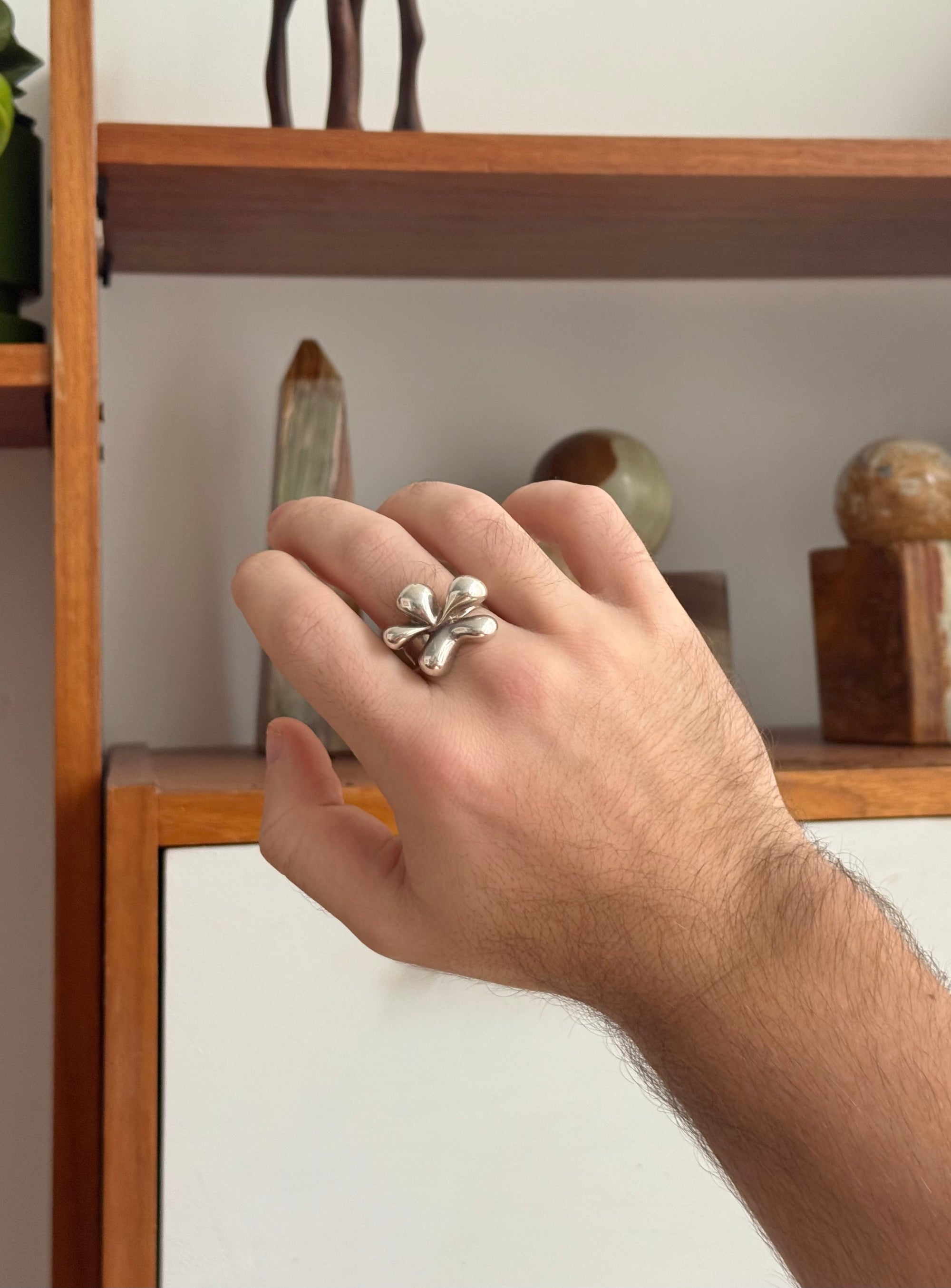 Abstract Floral Ring by Bengt Hallberg for Swedesign, Sweden c.1974