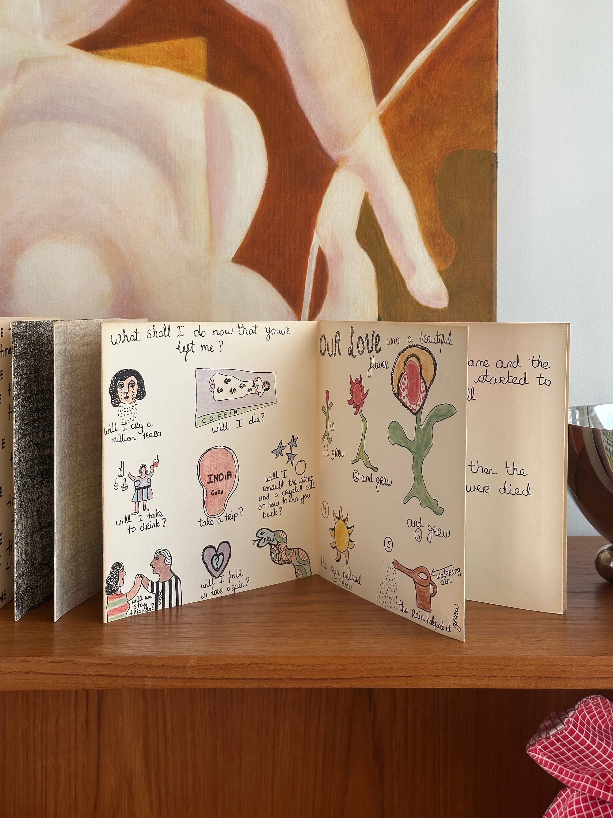 My Love Where Shall We Make Love Lithograph Accordian Book by Niki de Saint Phalle c. 1971