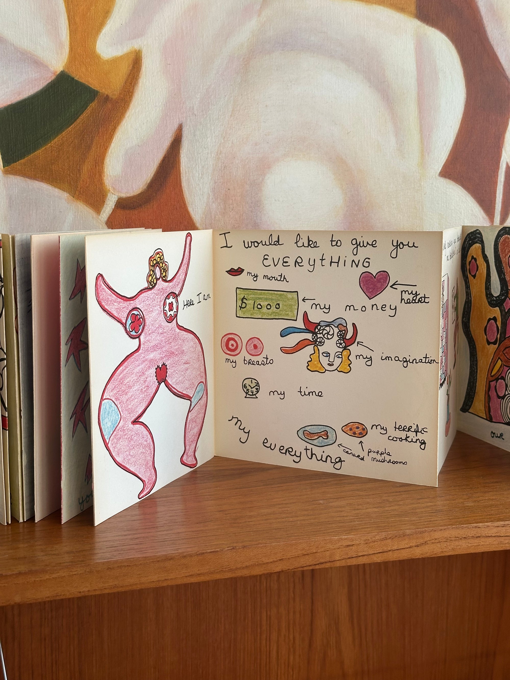 My Love Where Shall We Make Love Lithograph Accordian Book by Niki de Saint Phalle c. 1971
