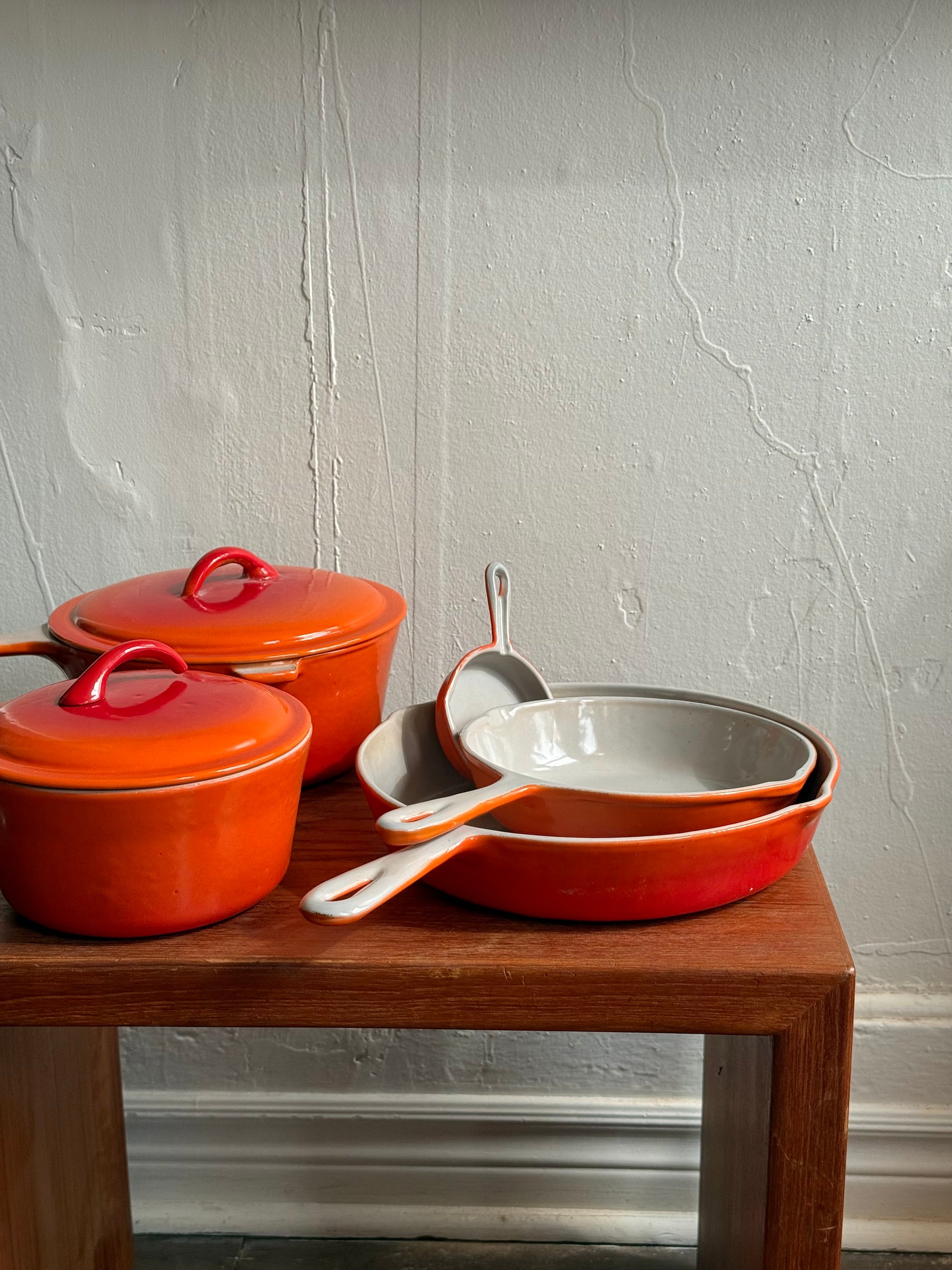 Enamelled Cast Iron Cookware Set by Descoware Belgium c.1960
