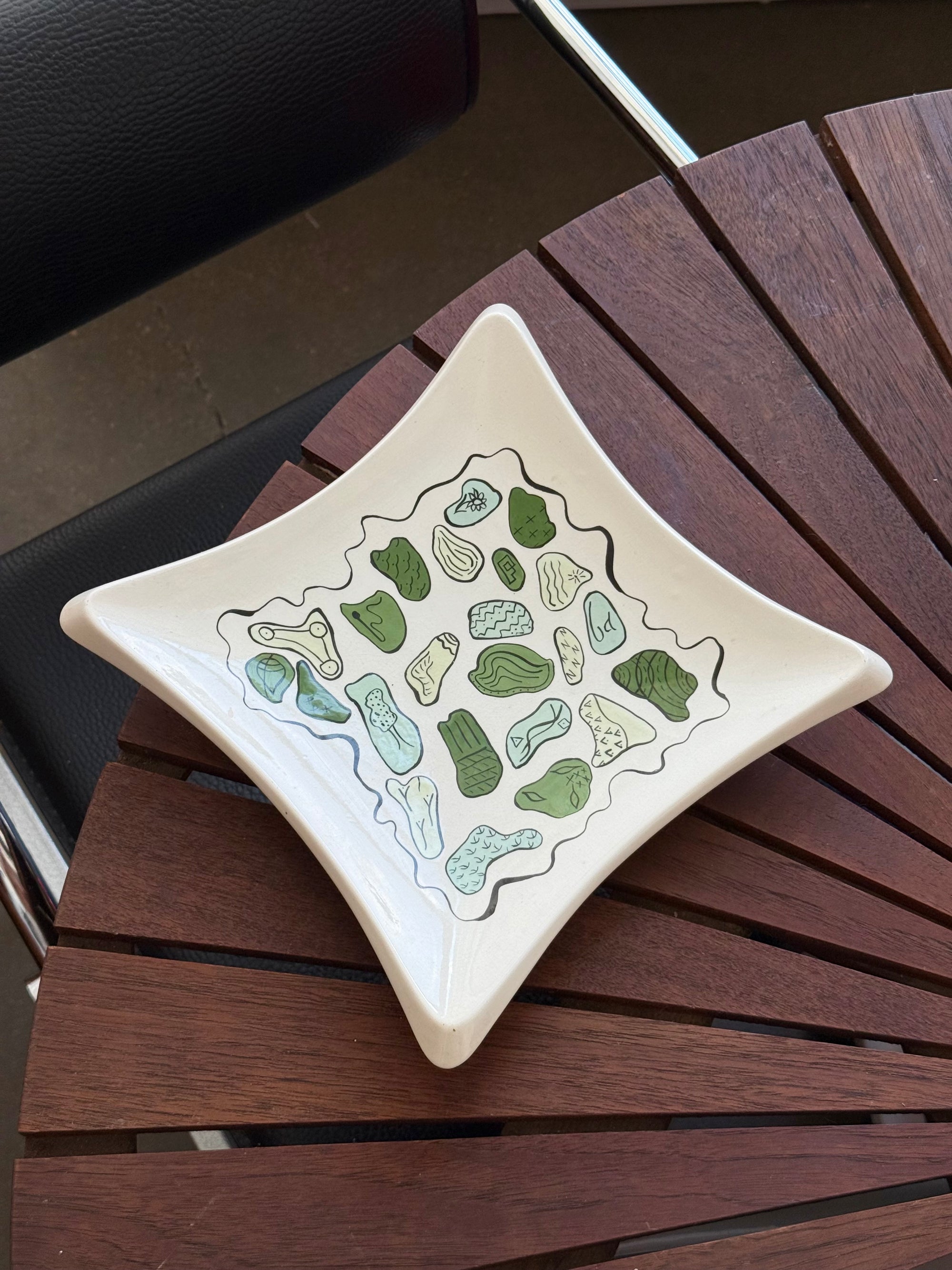 Hand Painted Ceramic Plate by Bob