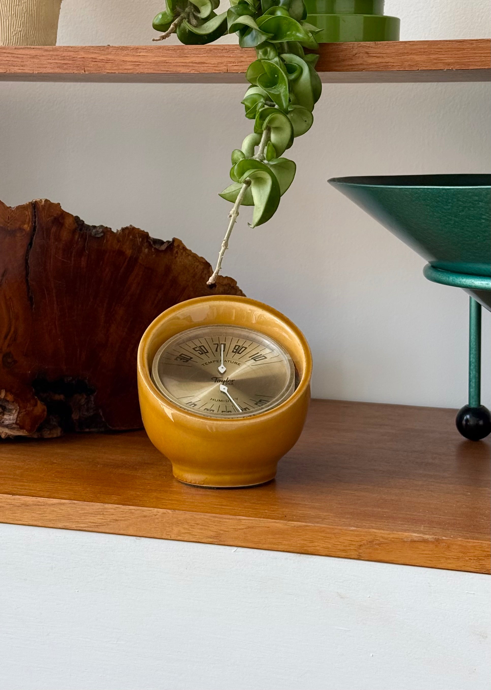 Ceramic Thermometer Hygrometer c.1970
