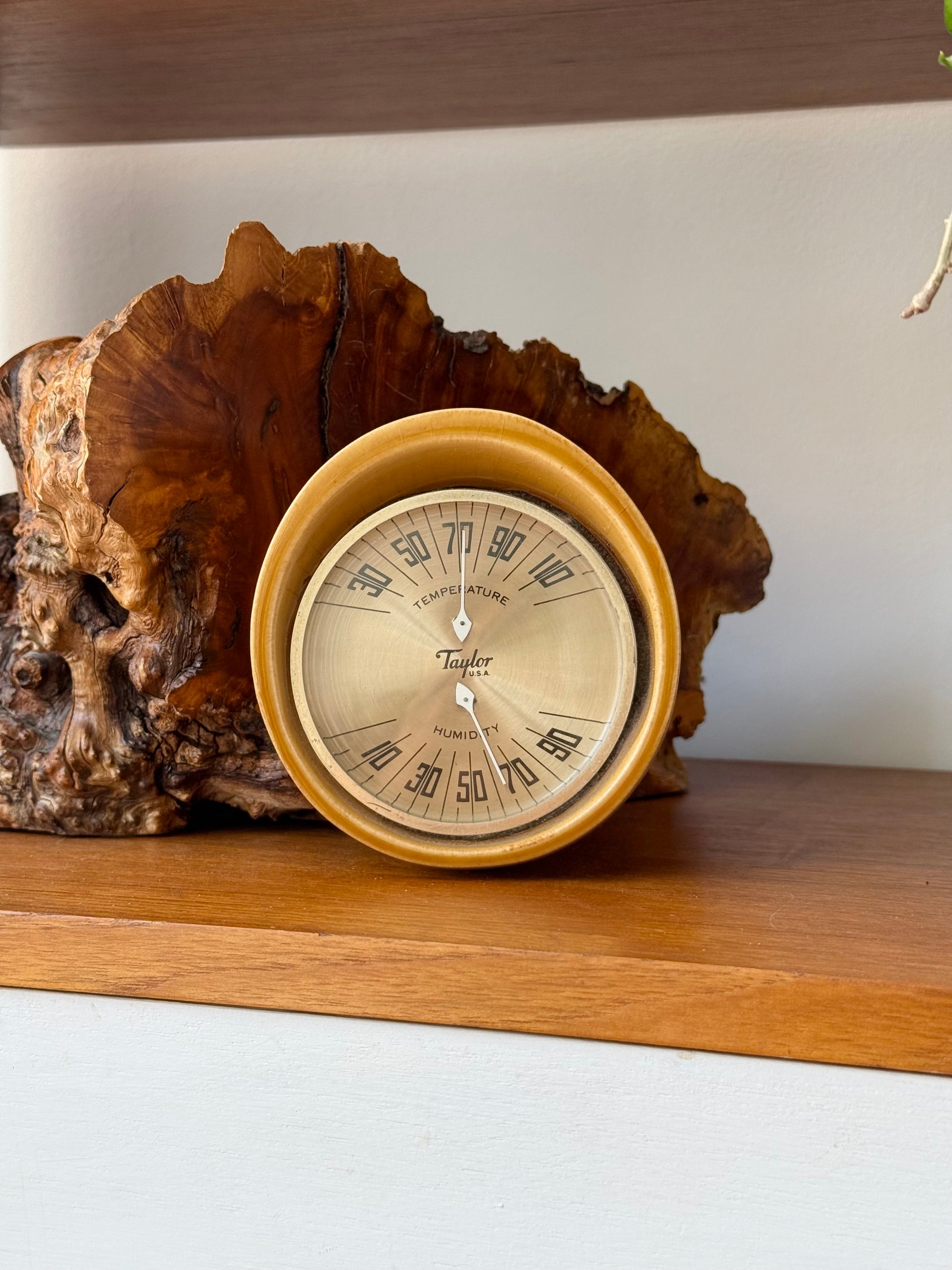 Ceramic Thermometer Hygrometer c.1970