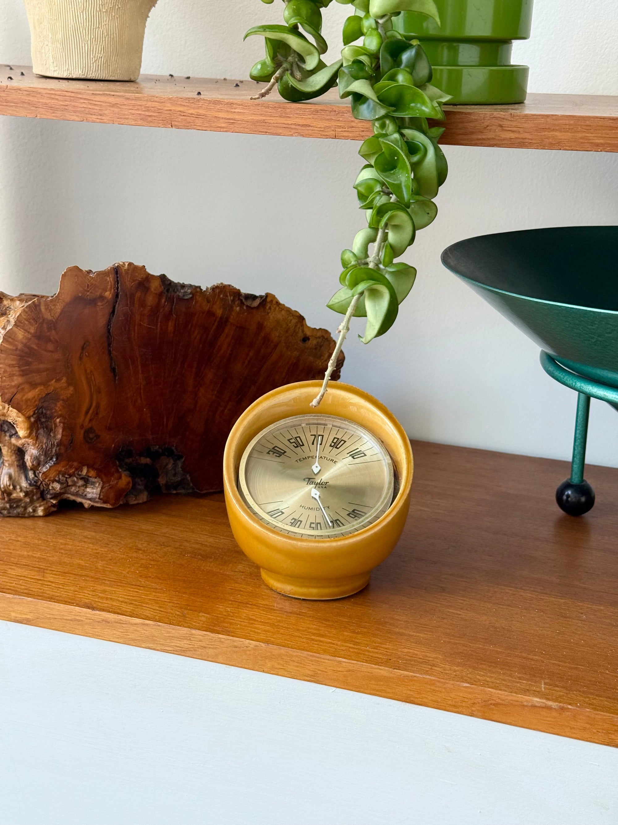 Ceramic Thermometer Hygrometer c.1970