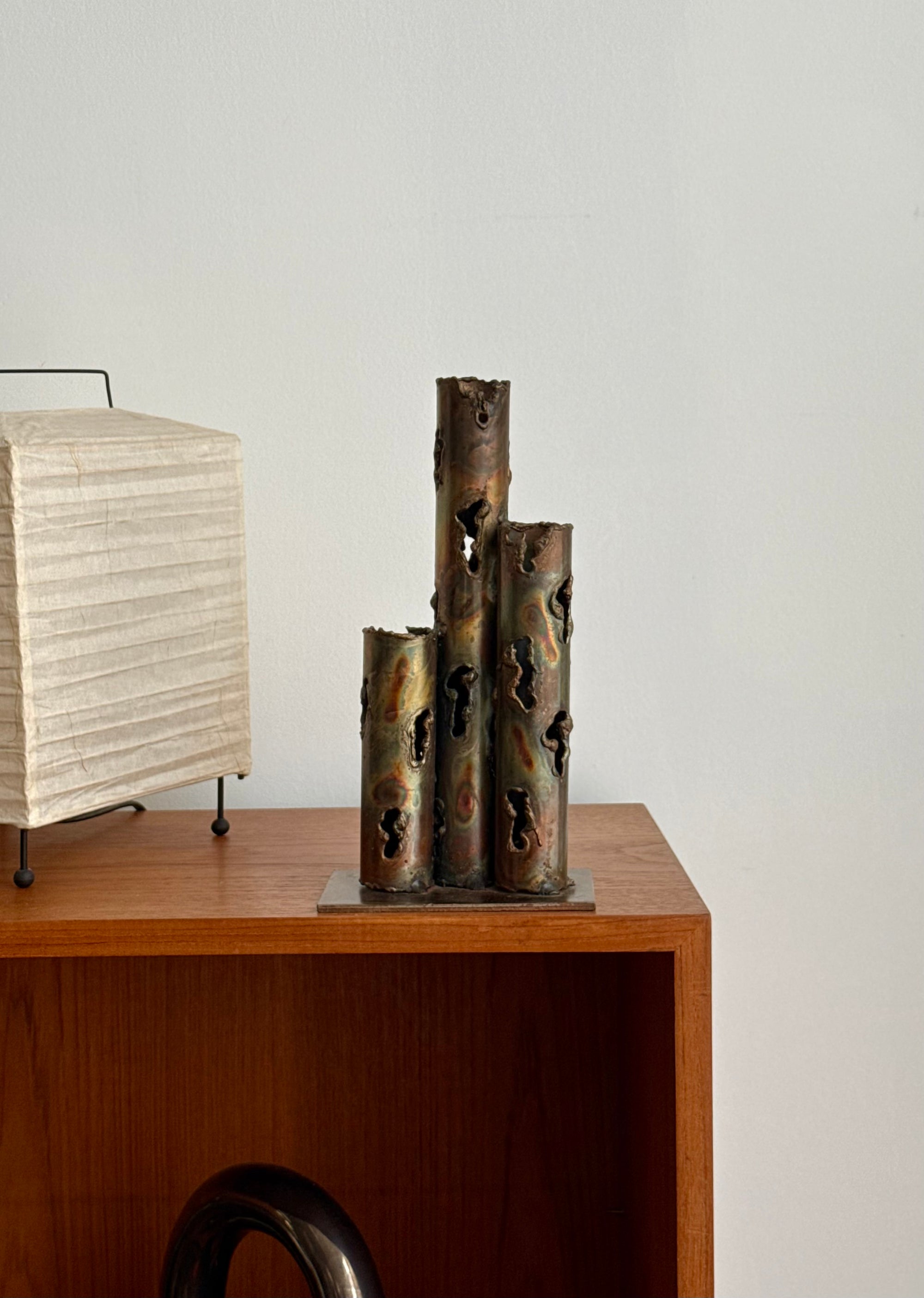 Brutalist Torch Cut Vase Sculpture c.1960