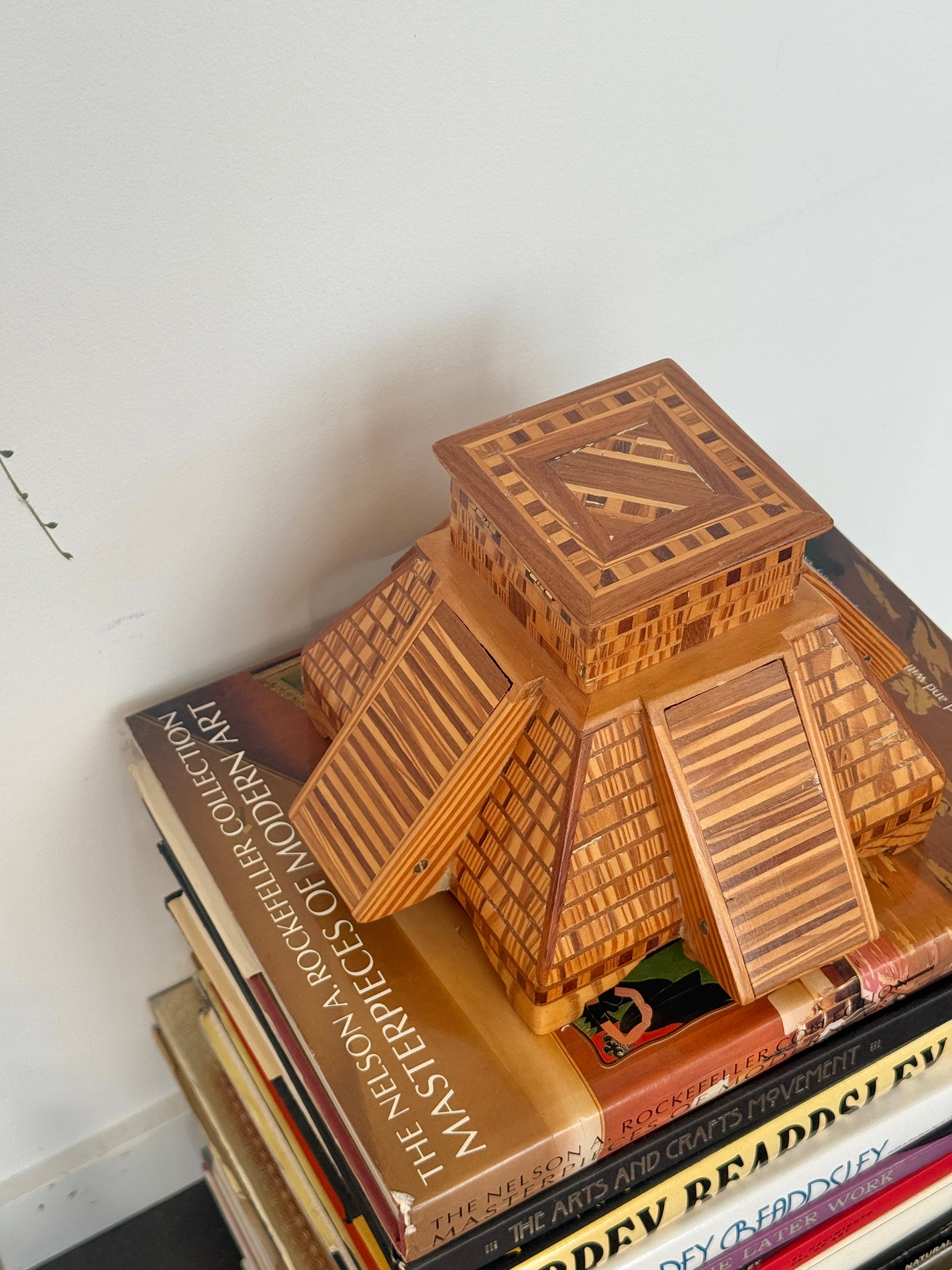 Marquetry Pyramid Cigar Box c.1970