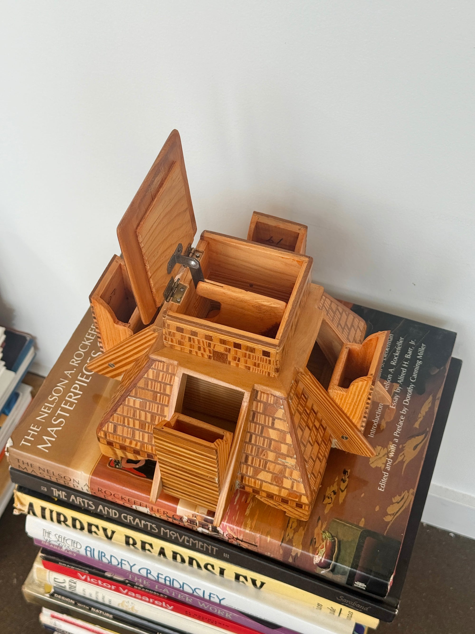 Marquetry Pyramid Cigar Box c.1970