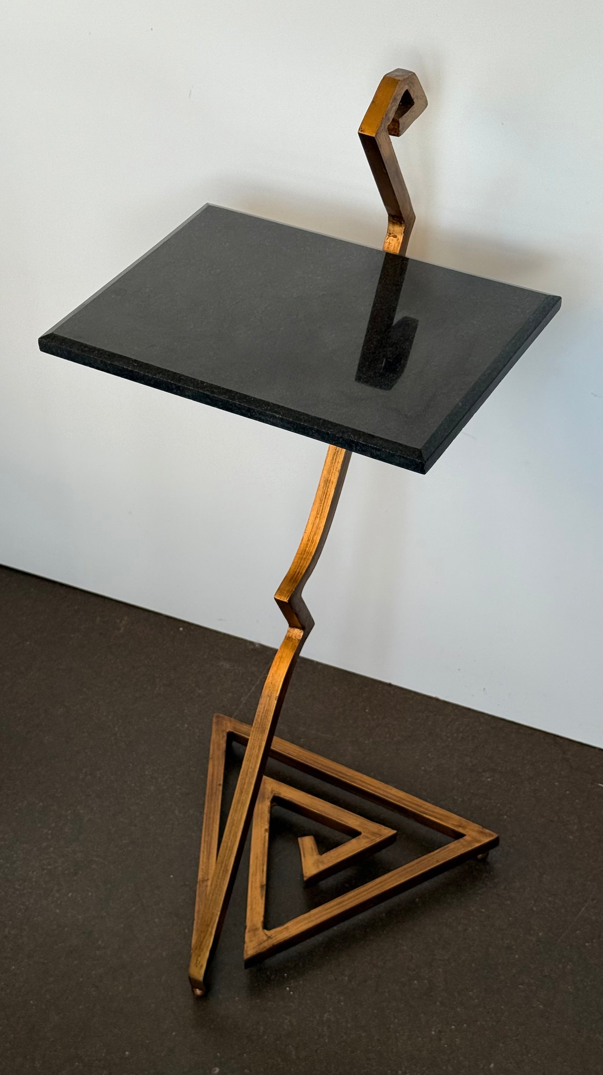 Zigzag Side Table Steel and Granite c.1980