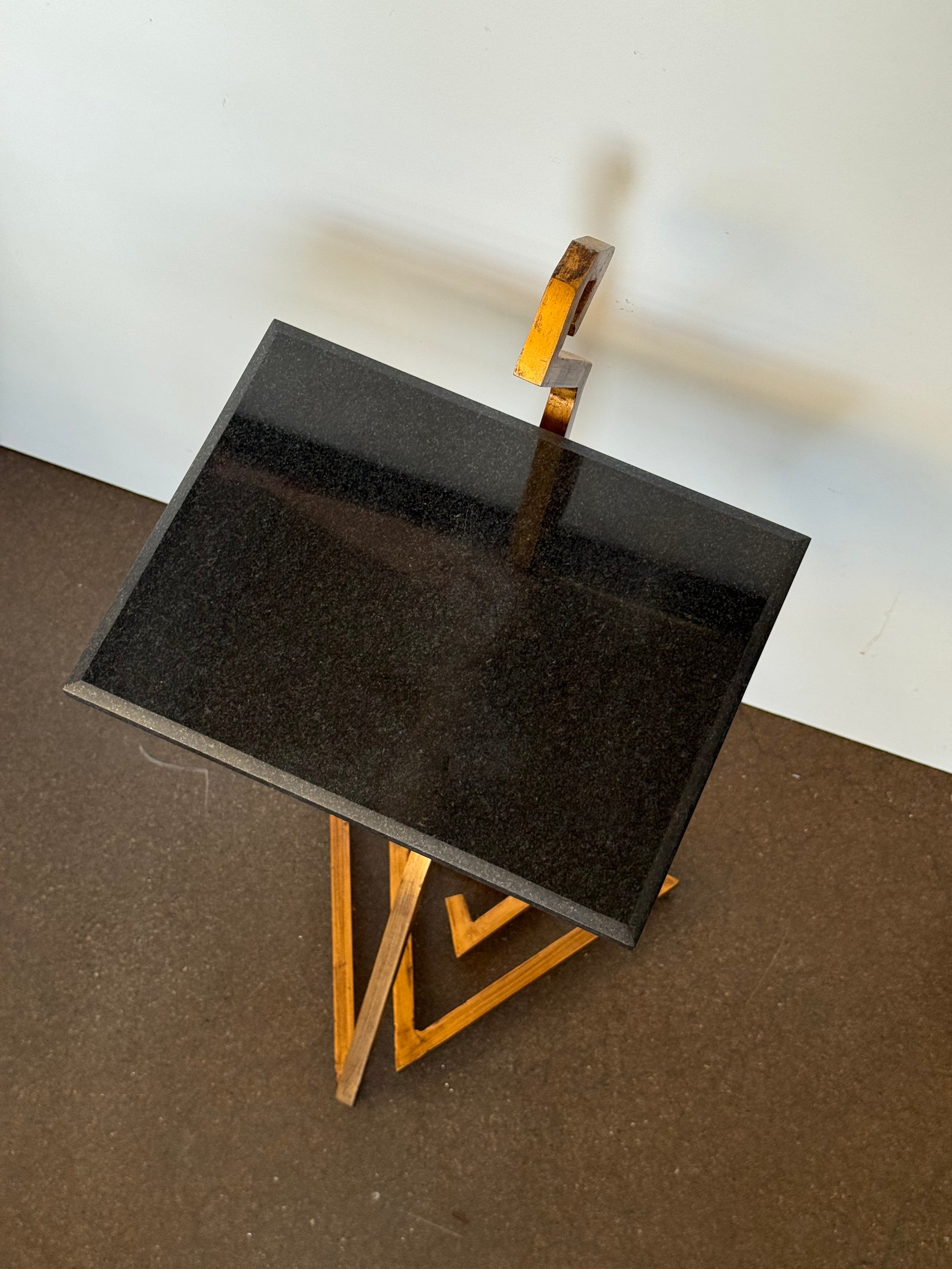 Zigzag Side Table Steel and Granite c.1980