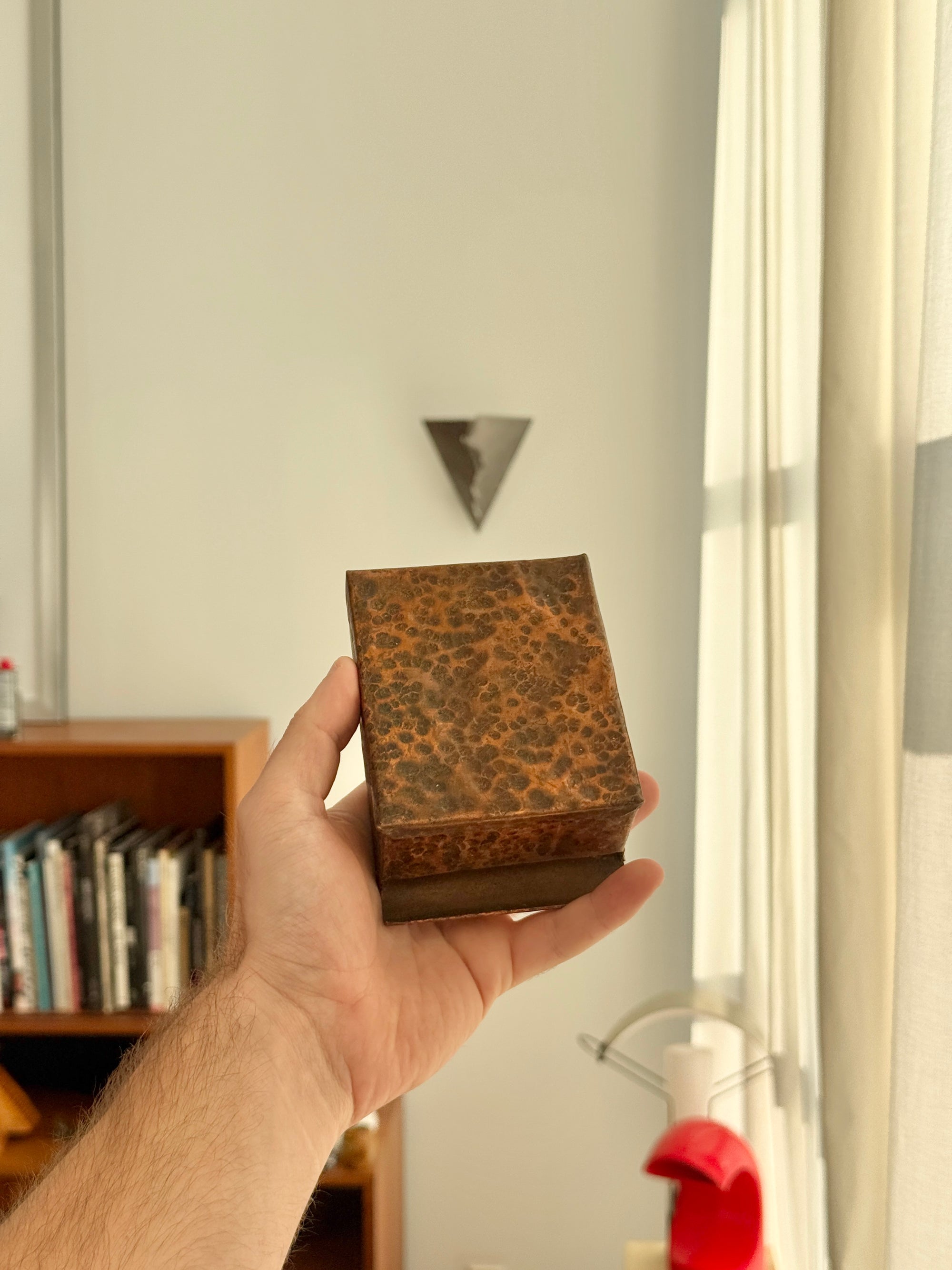 Arts and Crafts Hammered Copper Cigarette Dispenser c.1910