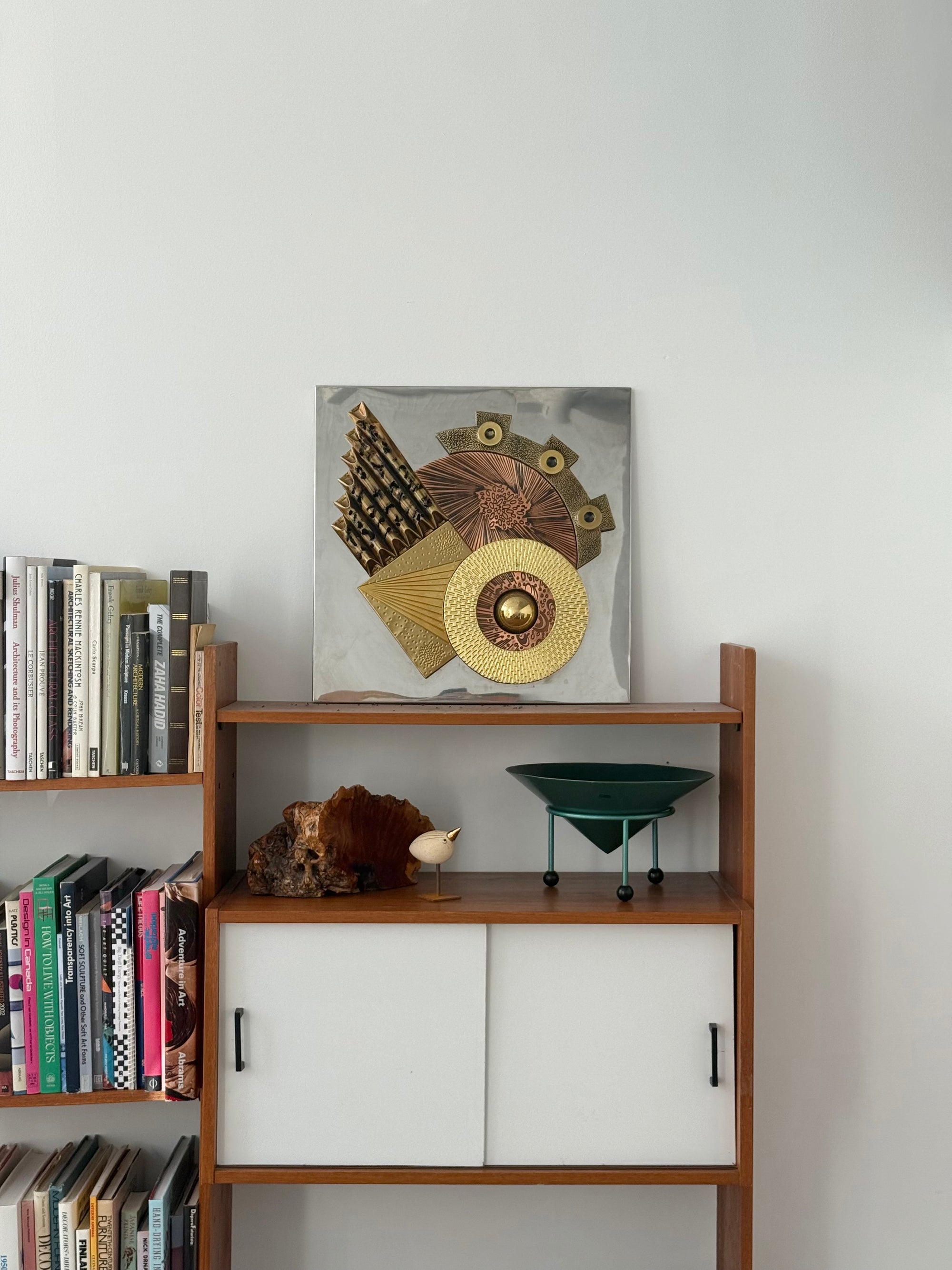 Mixed Metal Brutalist Wall Sculpture by Stephen Chun