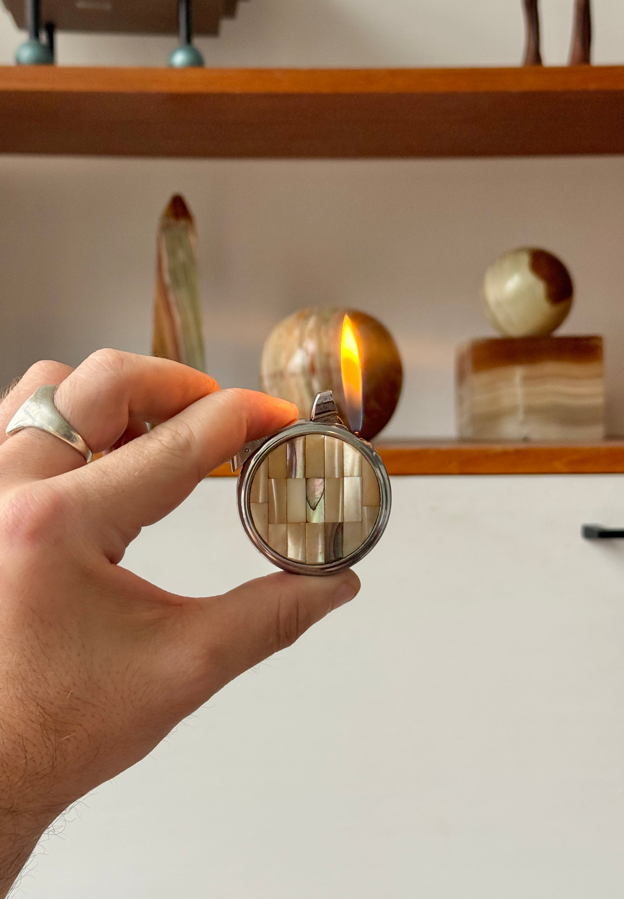 Mother of Pearl Inlay lighter by Fisher c.1960