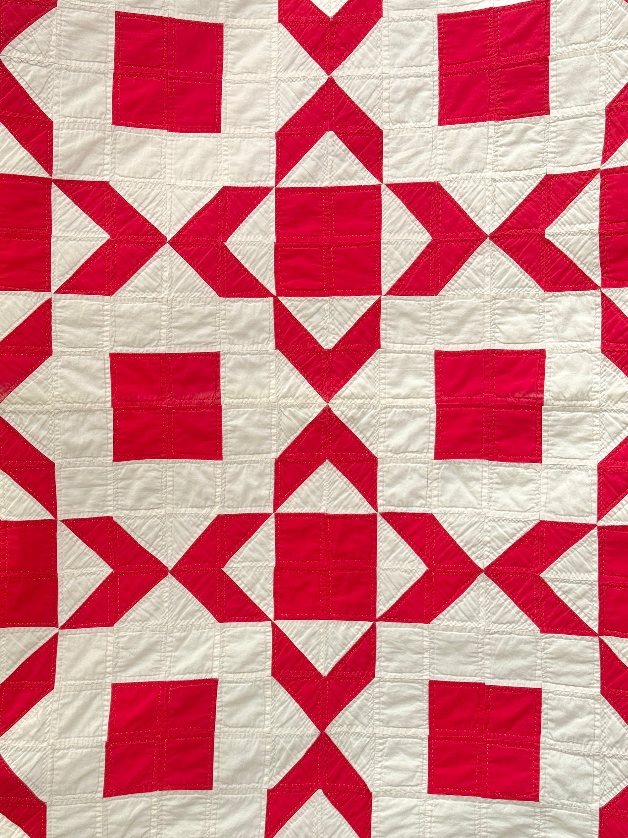 Cotton Hand-Stitched Quilt Early 20th Century
