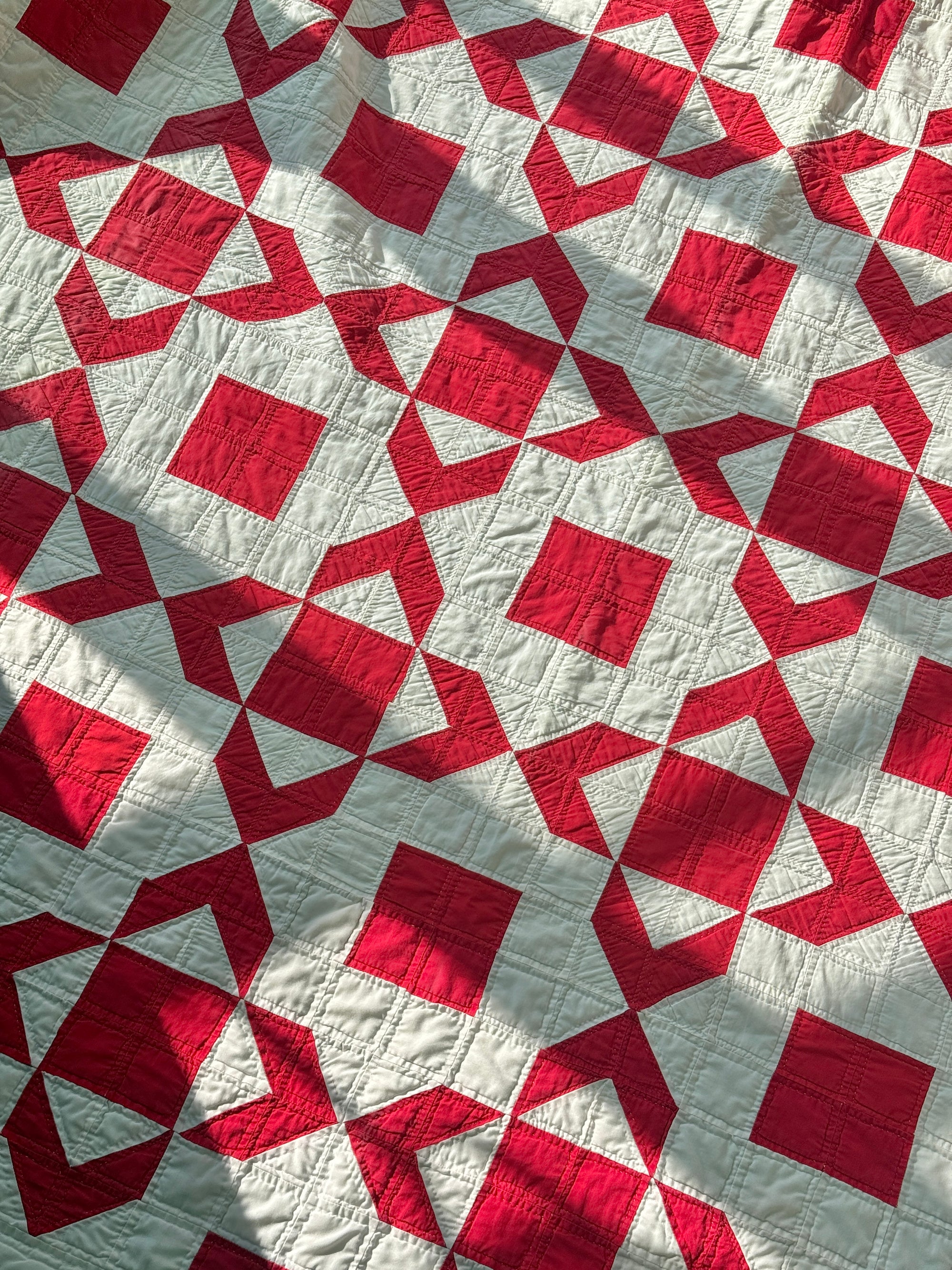 Cotton Hand-Stitched Quilt Early 20th Century