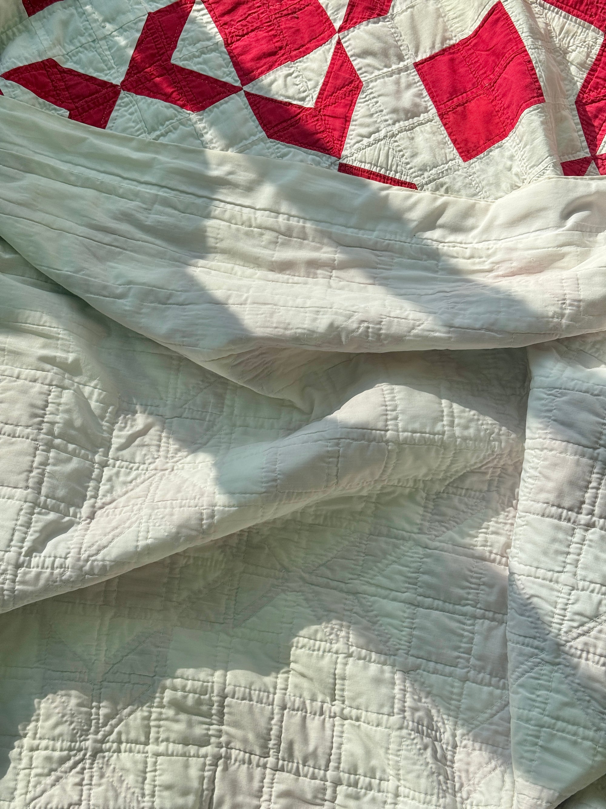 Cotton Hand-Stitched Quilt Early 20th Century