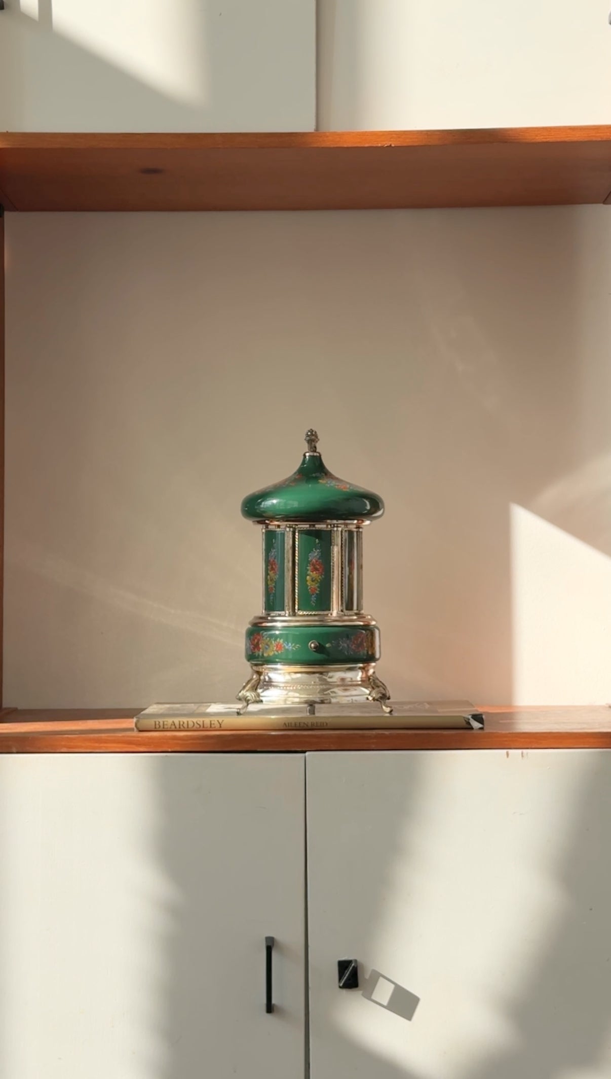 Carousel Lipstick Cigarette Dispenser Music Box by Reuge c.1960