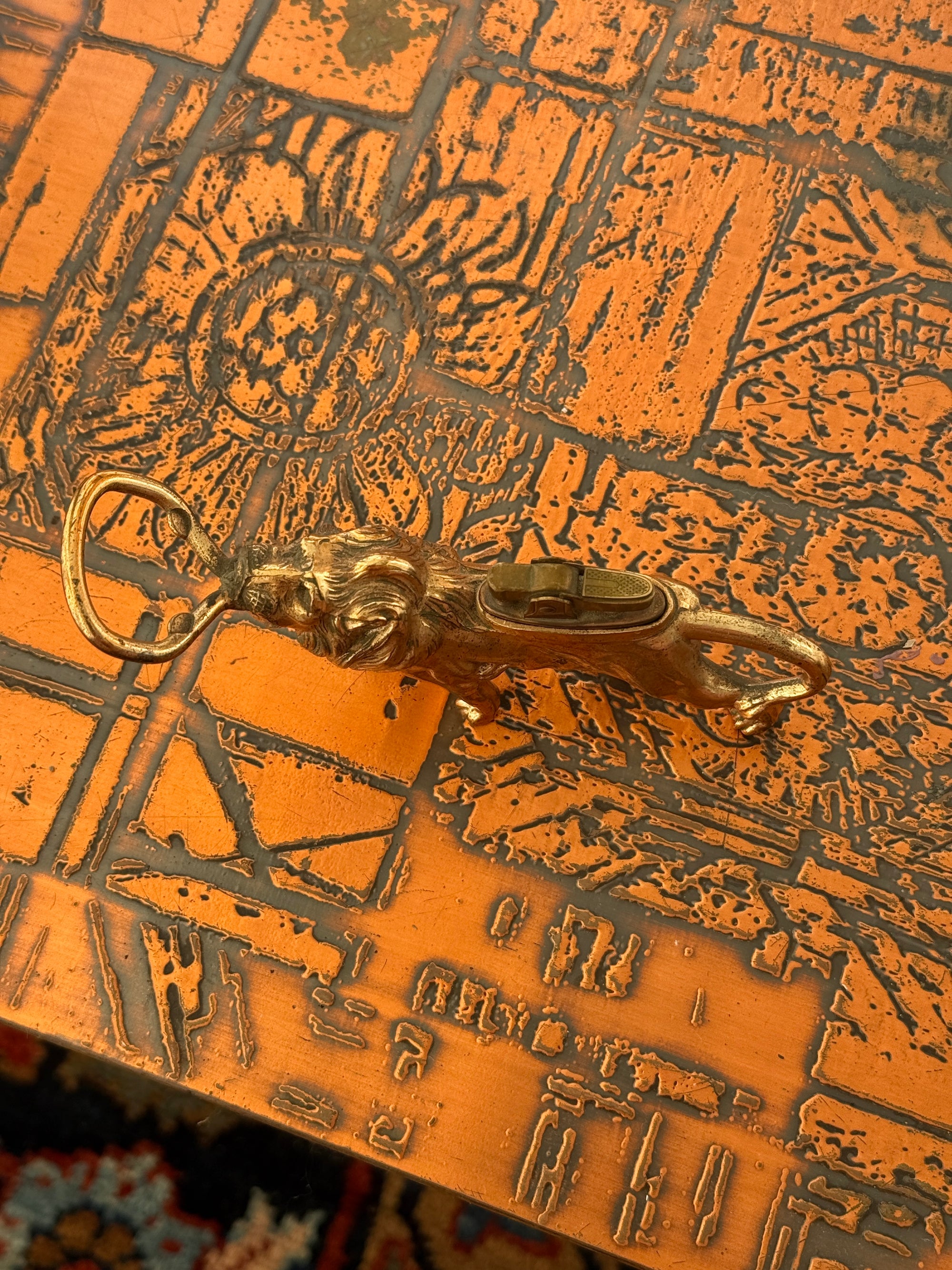 Brass Lion Lighter Bottle Opener c.1960