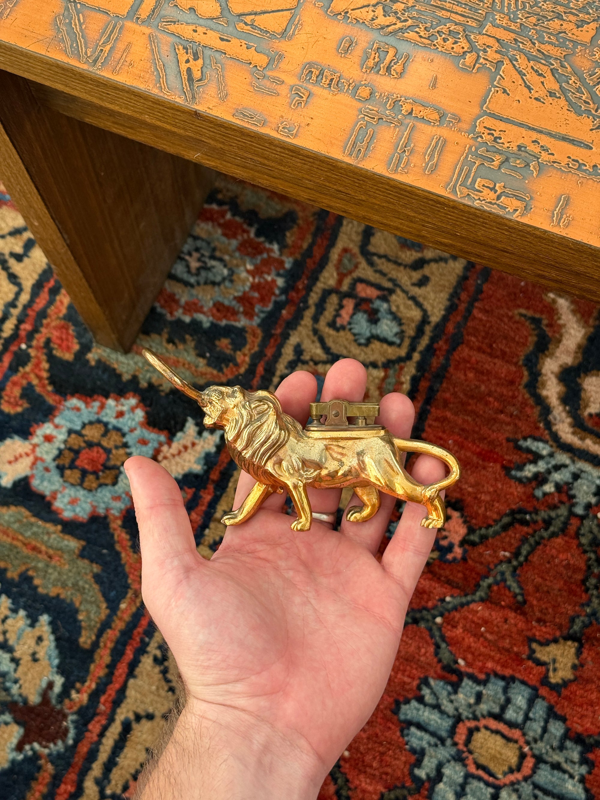 Brass Lion Lighter Bottle Opener c.1960