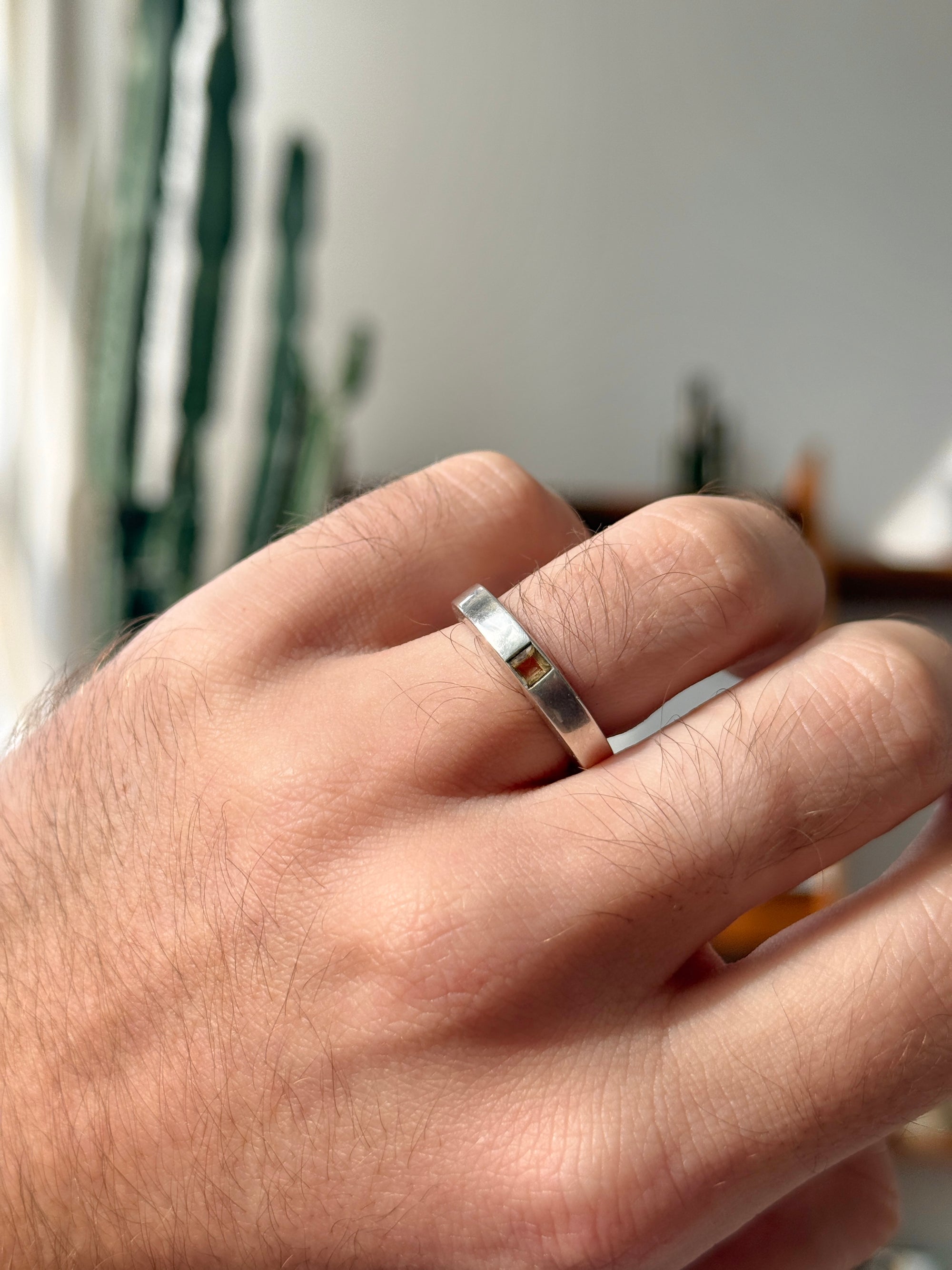 Modernist Citrine Sterling Silver Ring