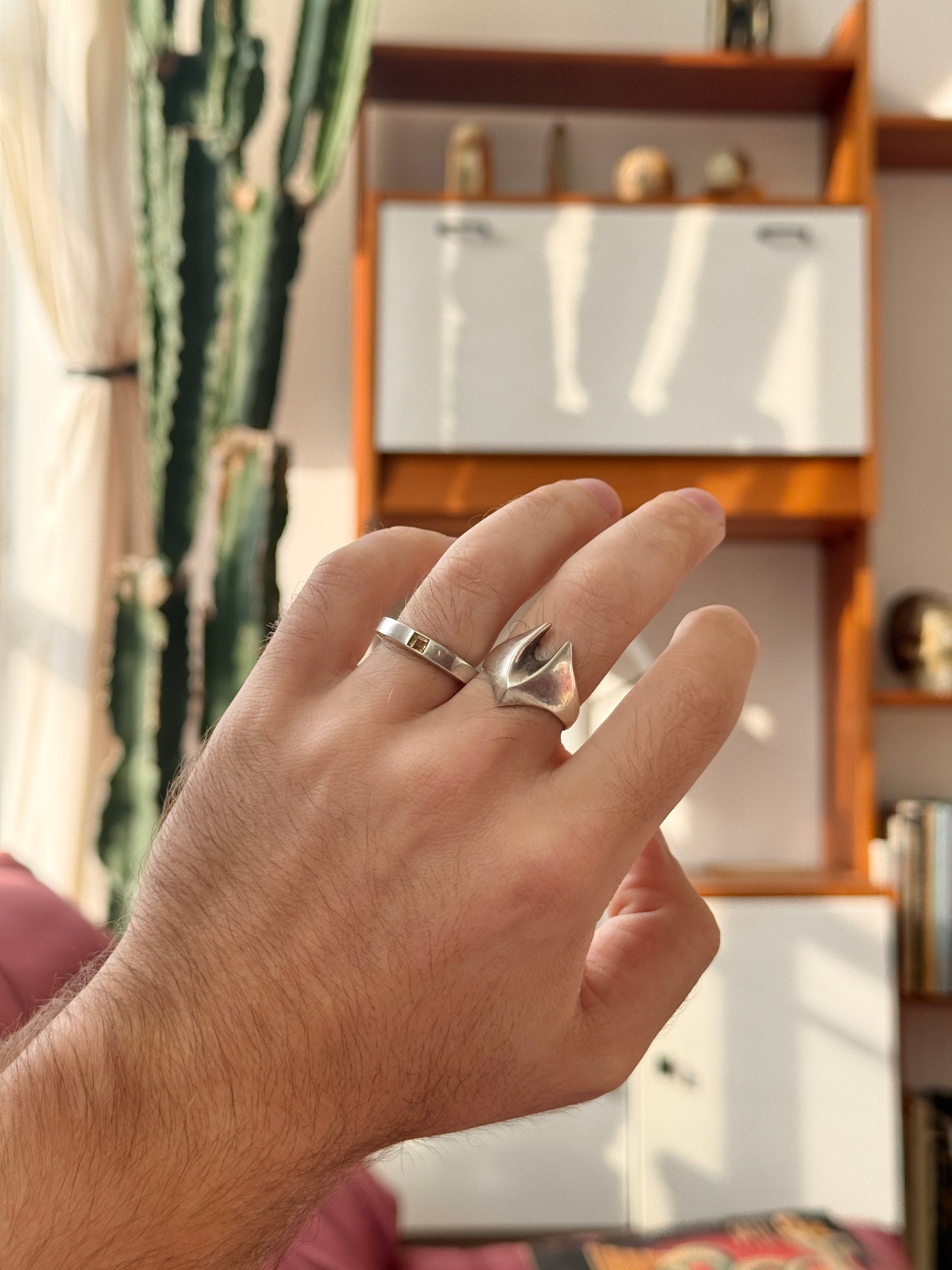 Modernist Citrine Sterling Silver Ring