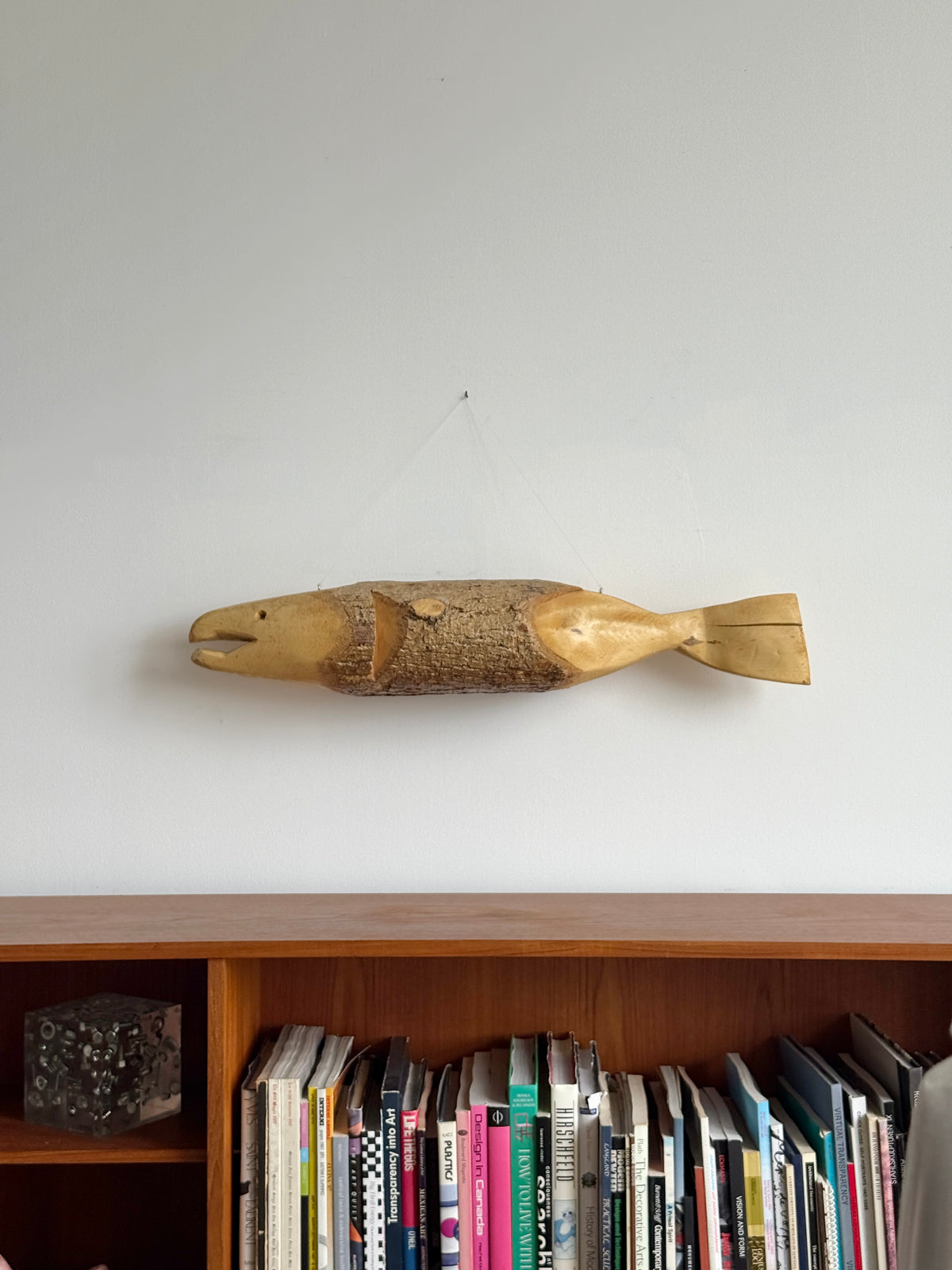 Folk Art Salmon Solid Wood Carving
