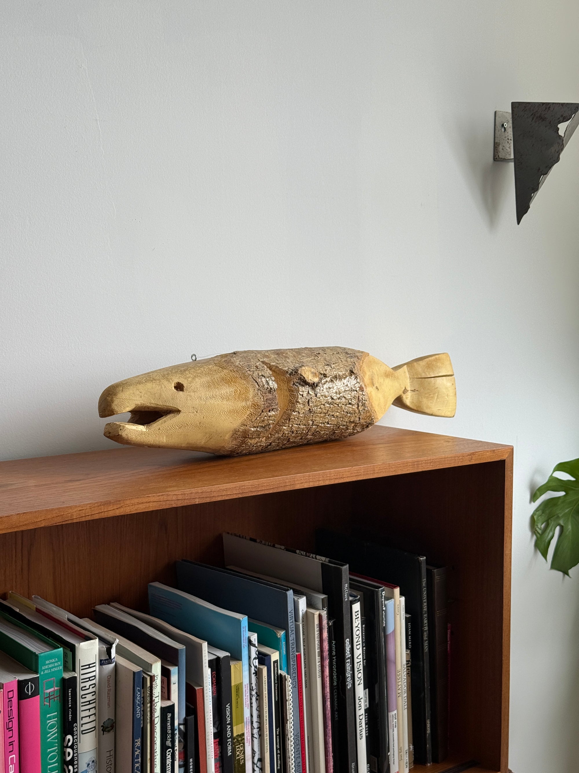 Folk Art Salmon Solid Wood Carving