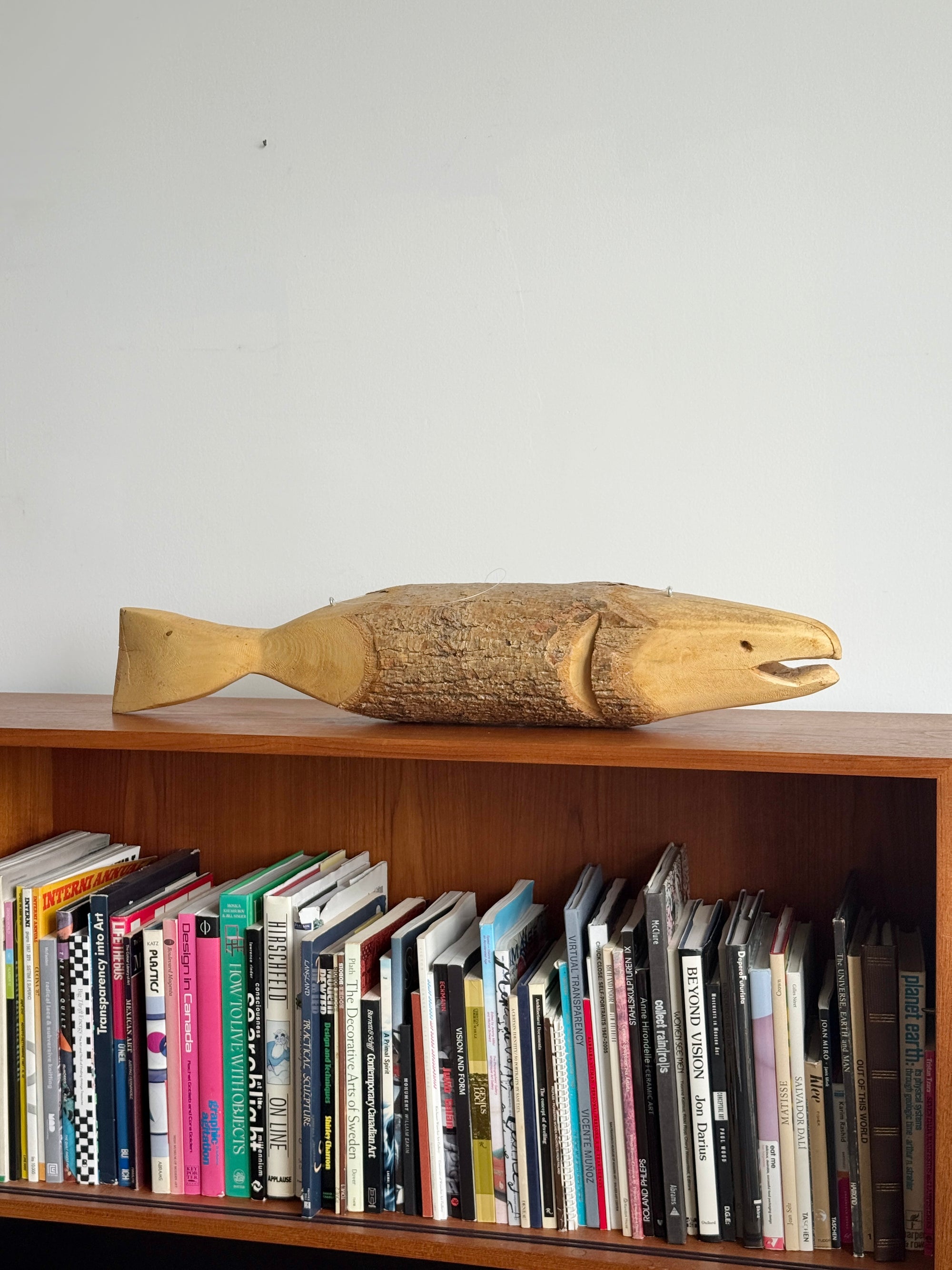 Folk Art Salmon Solid Wood Carving
