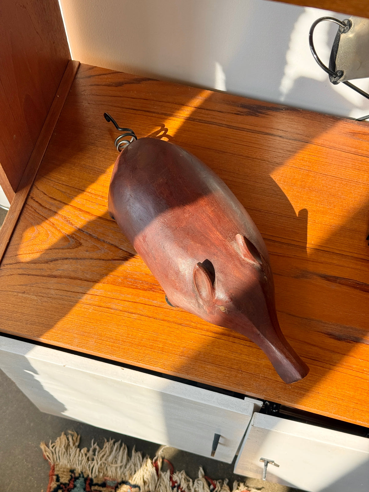 Folk Art Wooden Pig by Charles Marcak c.1970