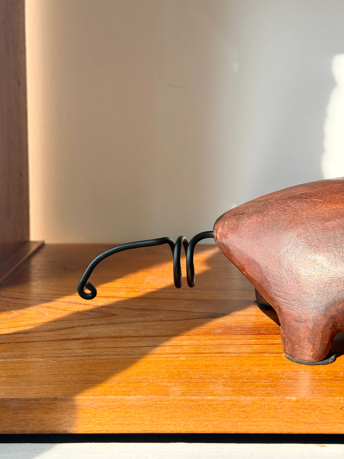 Folk Art Wooden Pig by Charles Marcak c.1970