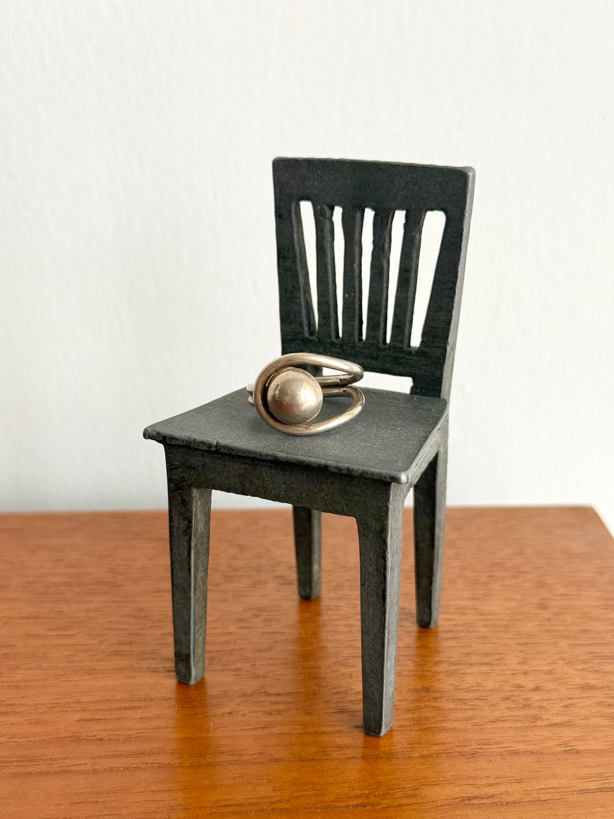 Modernist sterling silver ring c.1960