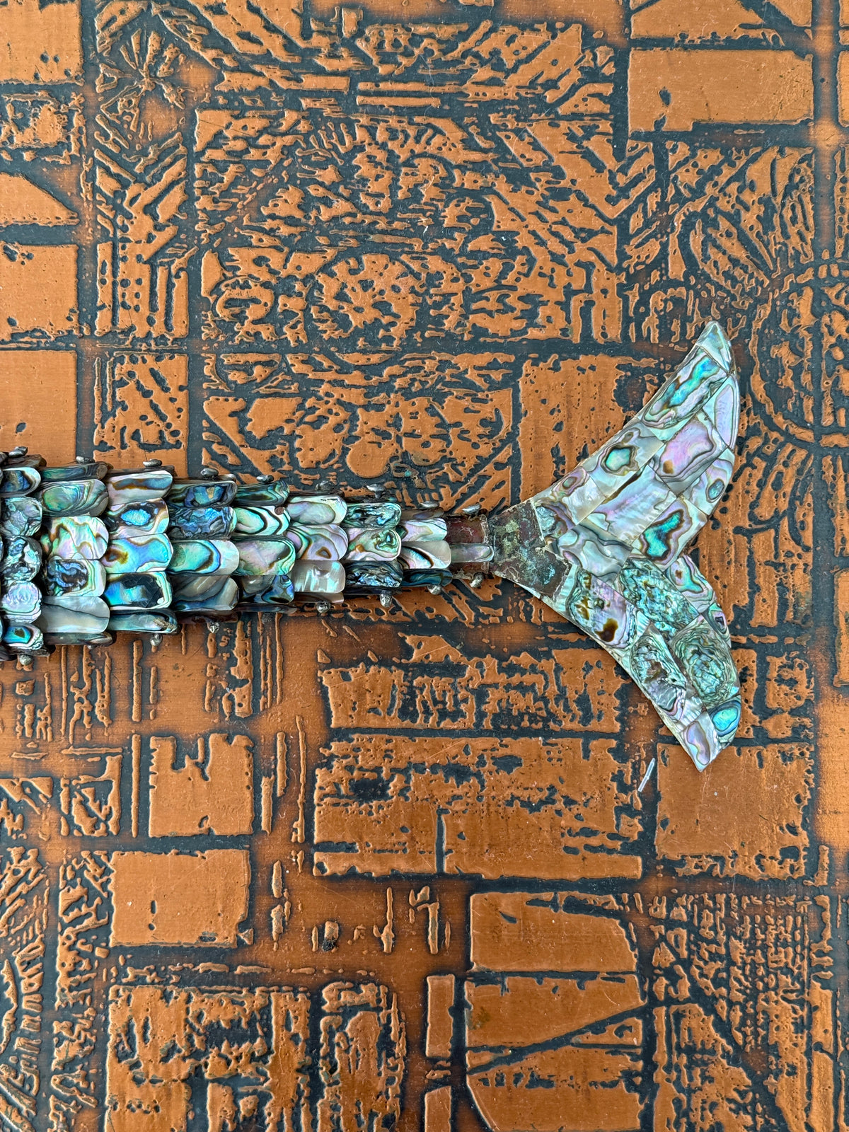 XL Abalone Articulating Fish Bottle Opener c.1970
