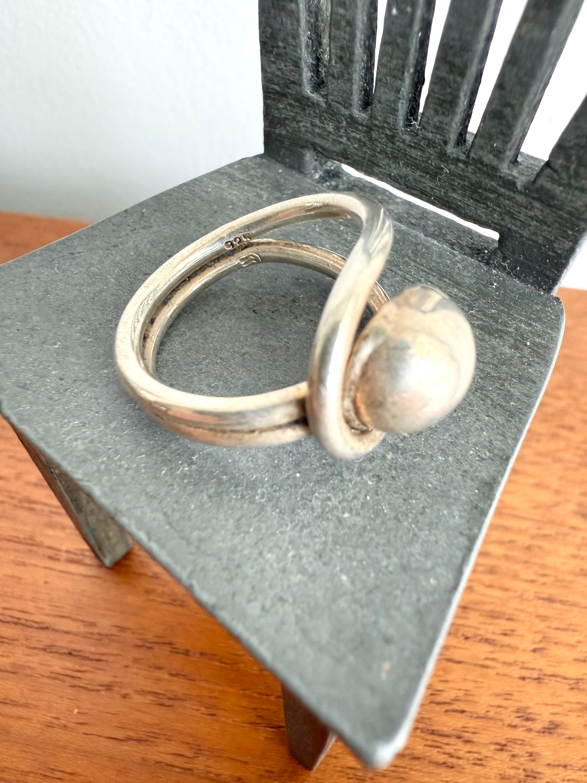 Modernist sterling silver ring c.1960